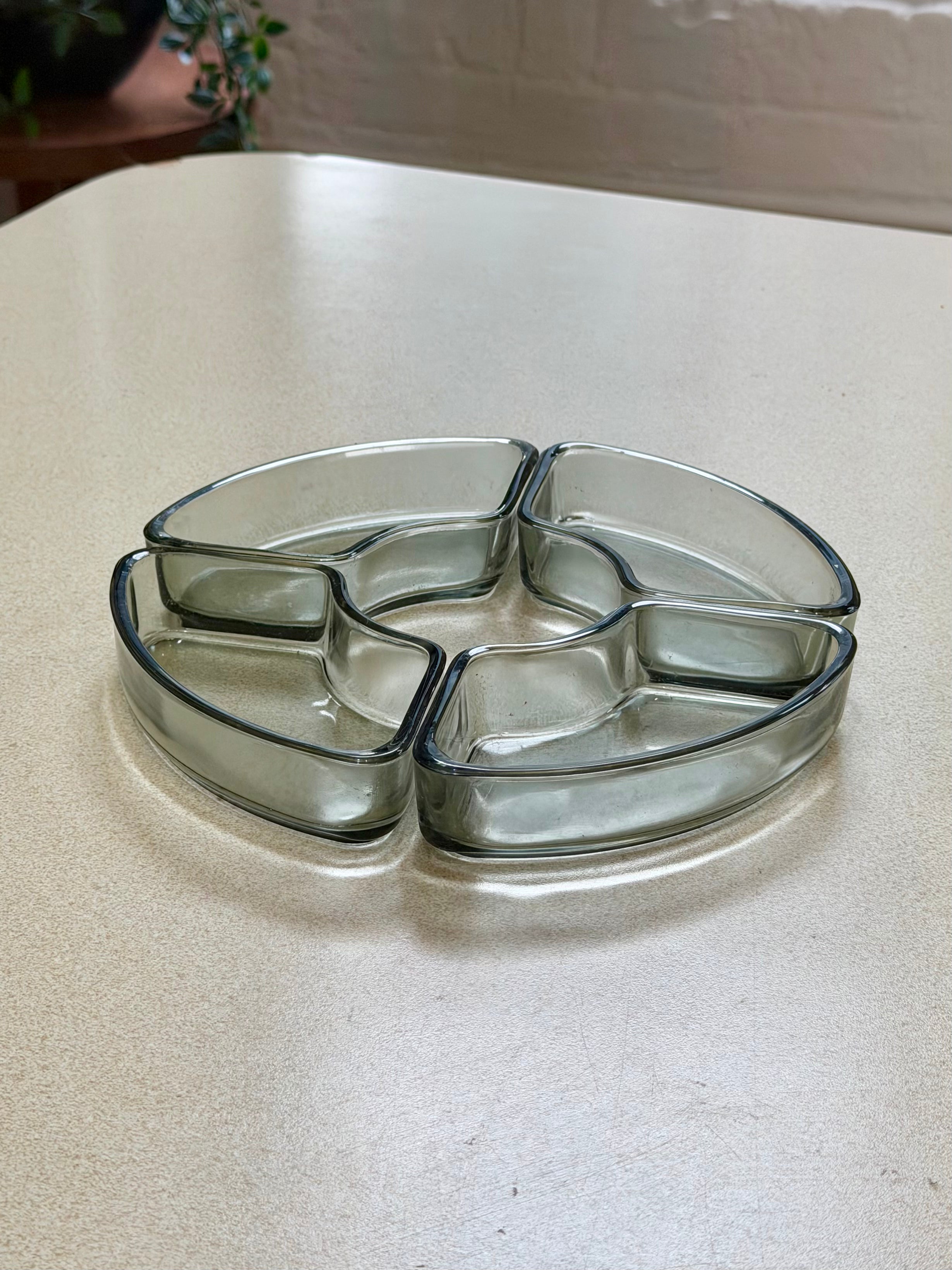 Smoked Glass Condiment Dish