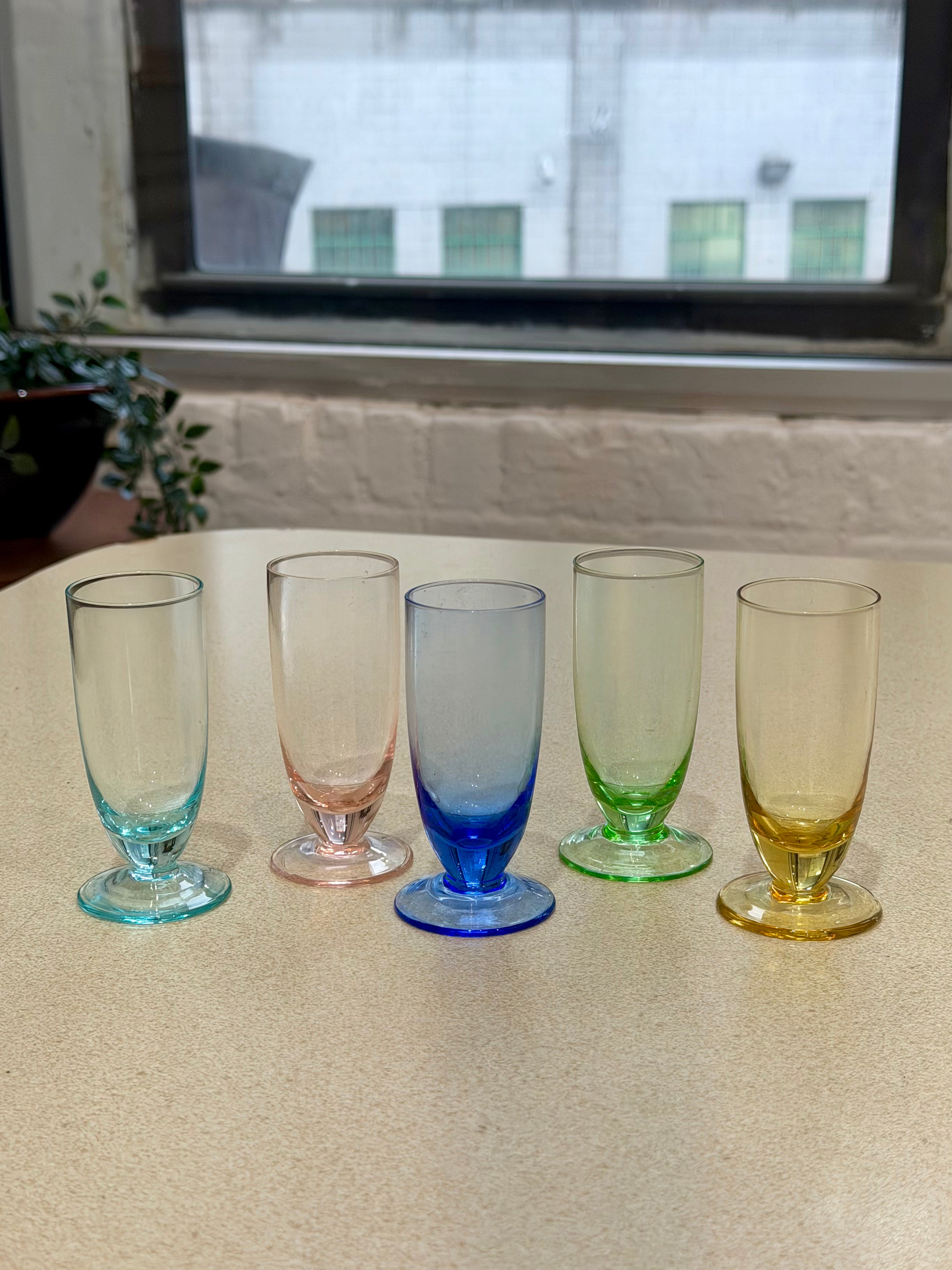 Set of 5 Multicolored Shot Glasses