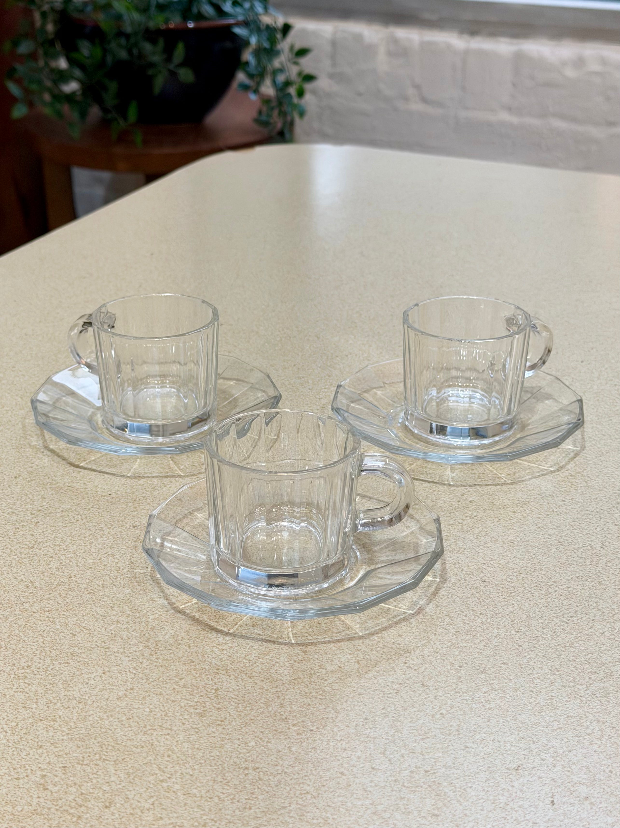 Bormioli Rocco Oxford Clear Glass Demitasse Espresso Cup and Saucer Set