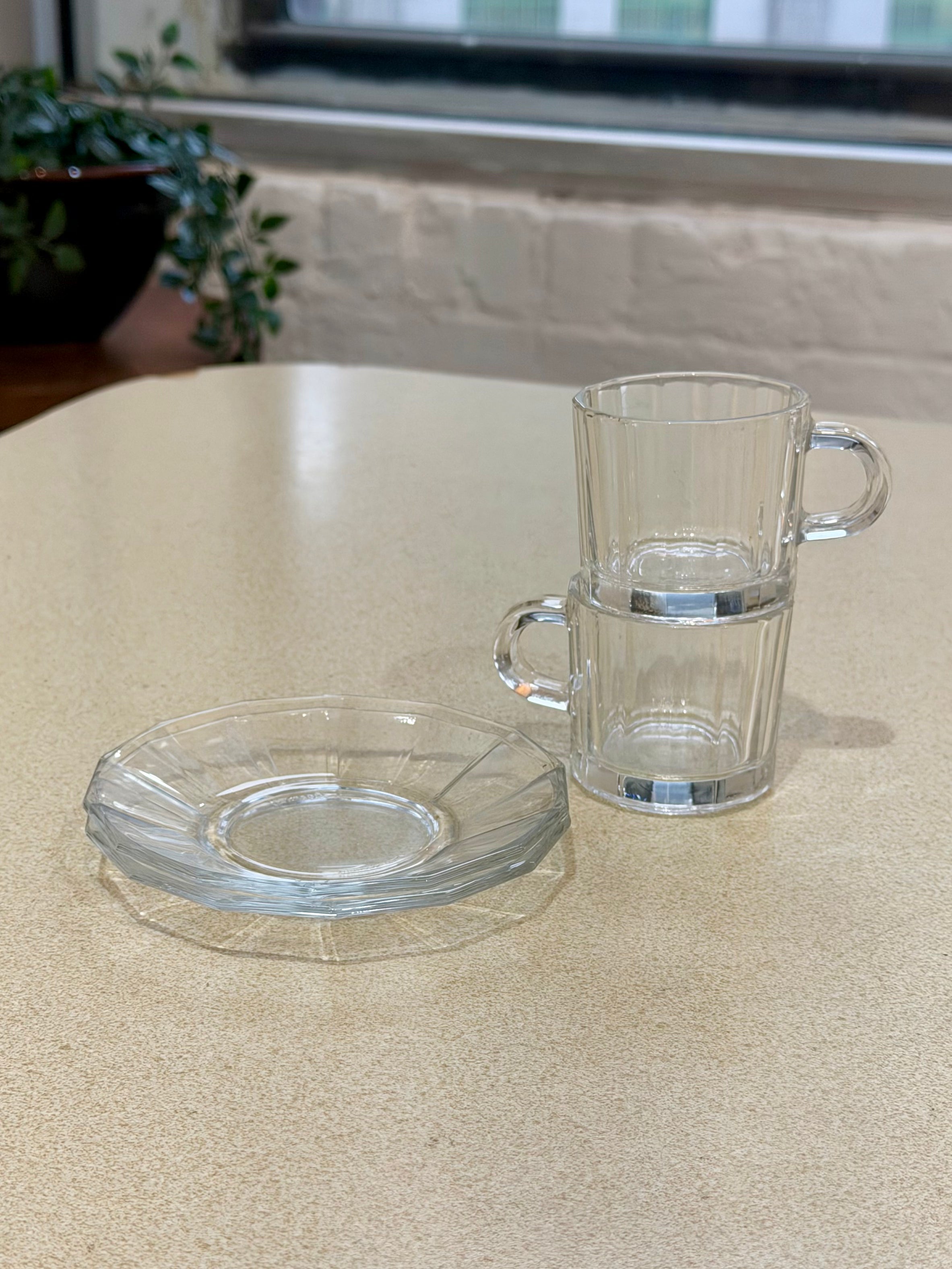 Bormioli Rocco Oxford Clear Glass Demitasse Espresso Cup and Saucer Set