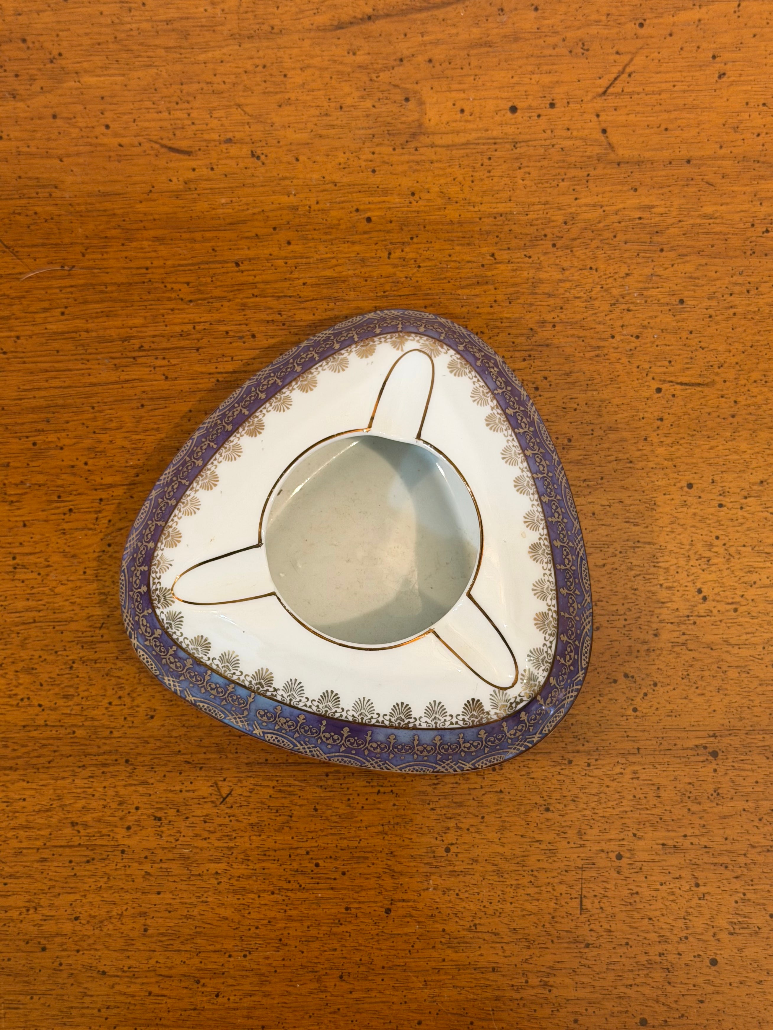 Gold Gilded Porcelain Ashtray