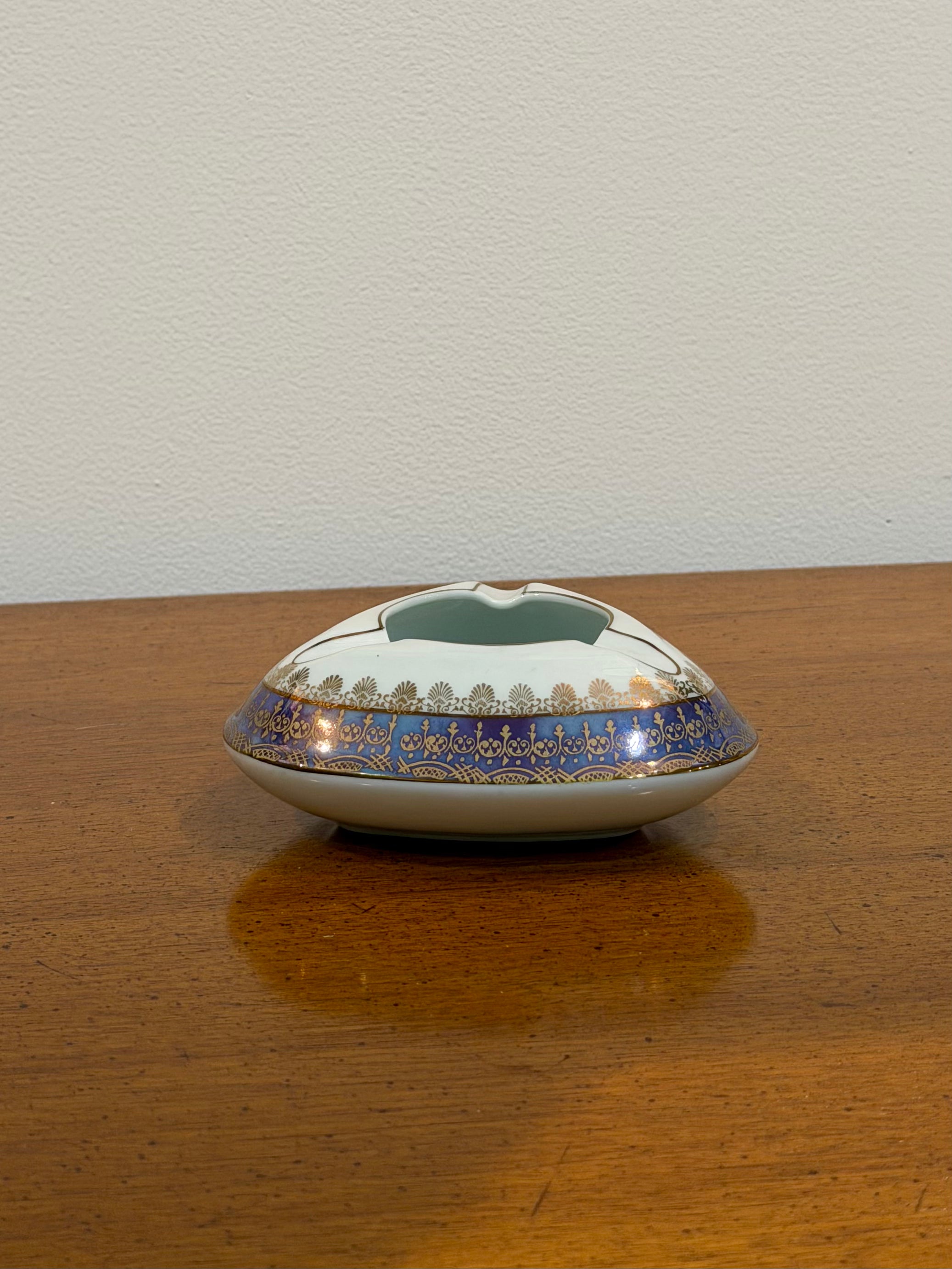 Gold Gilded Porcelain Ashtray