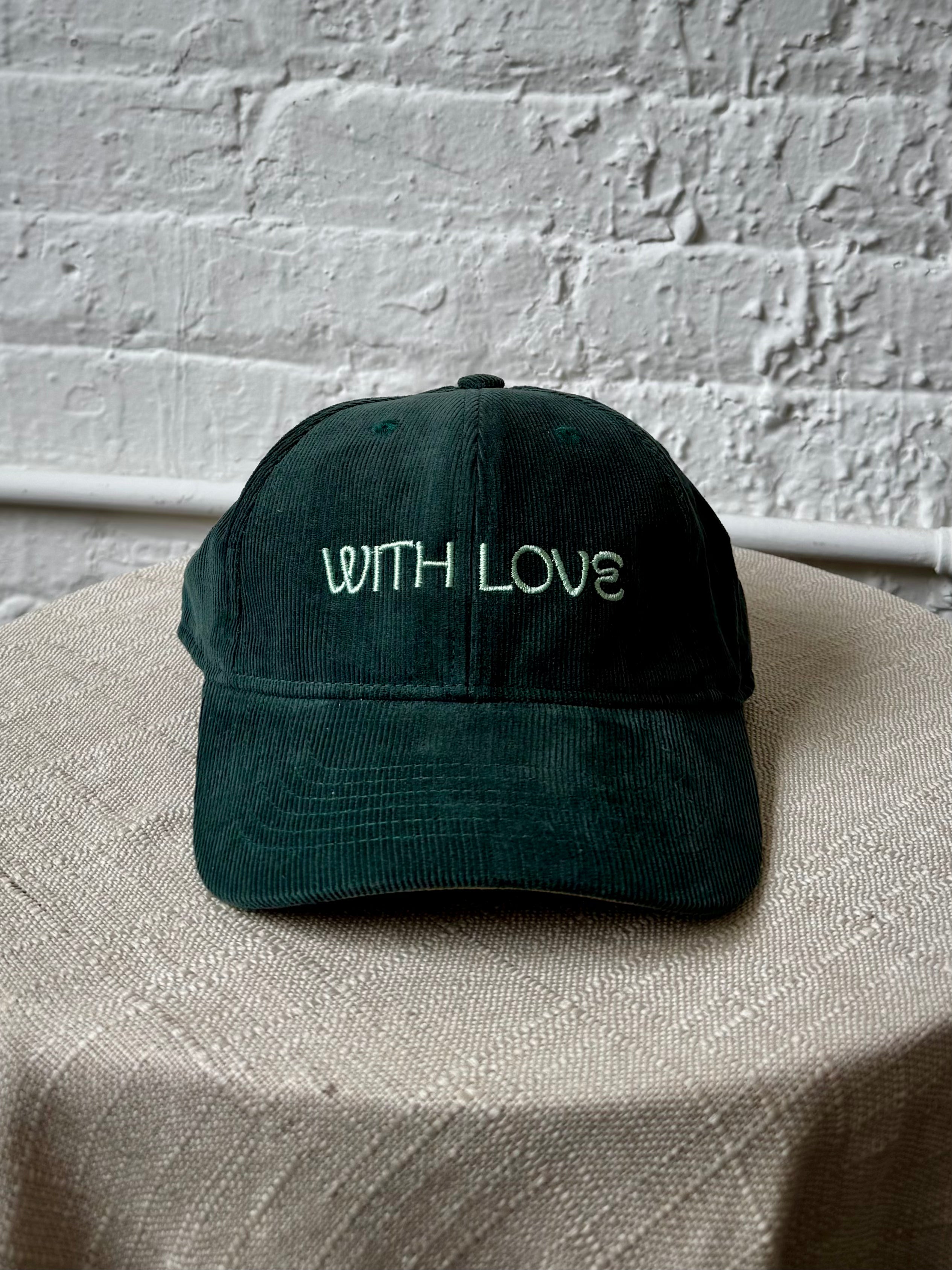 With Love Embroidered Corduroy Hat