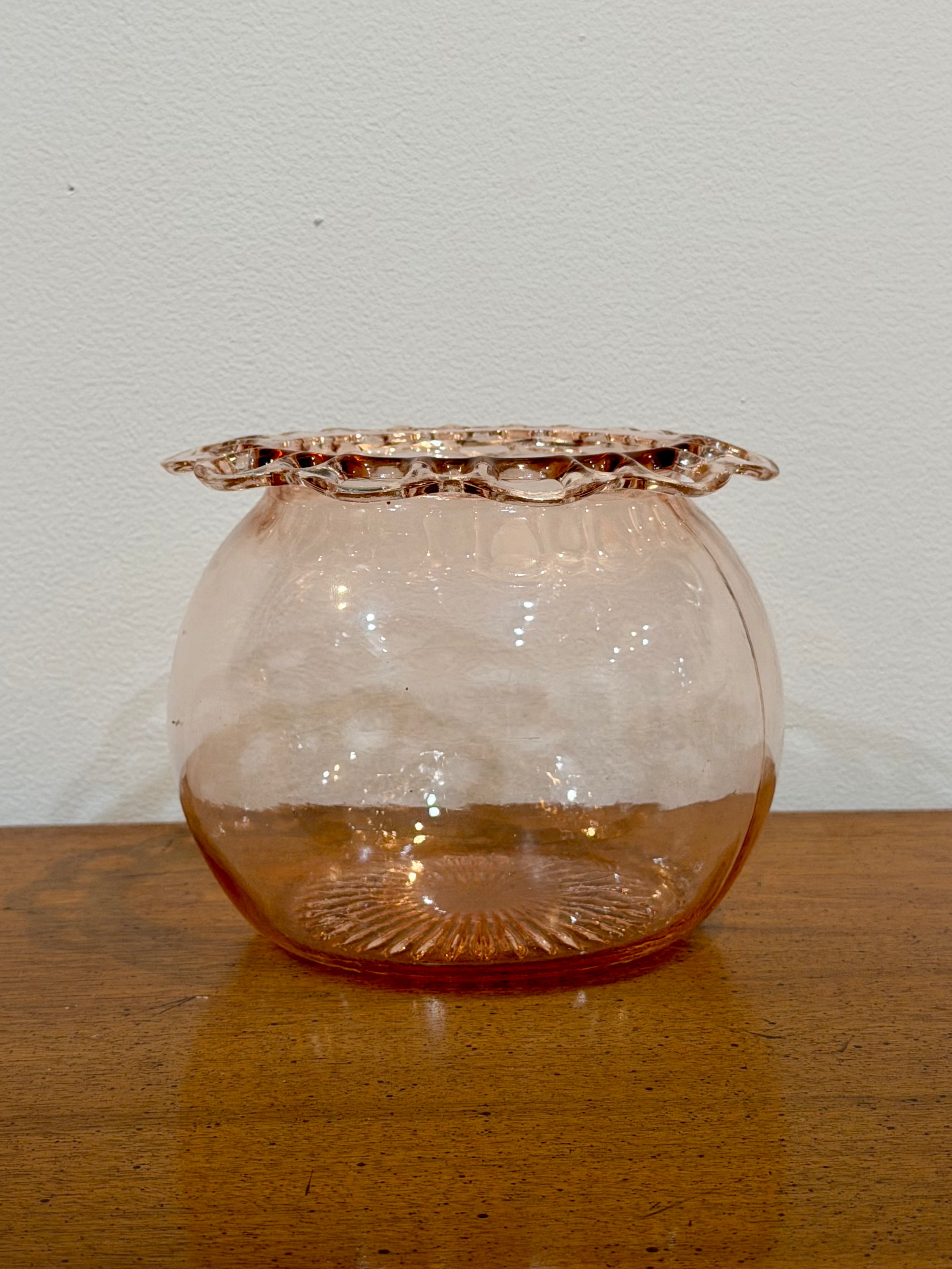 Anchor Hocking Old Colony Pink Depression Glass Cookie Jar