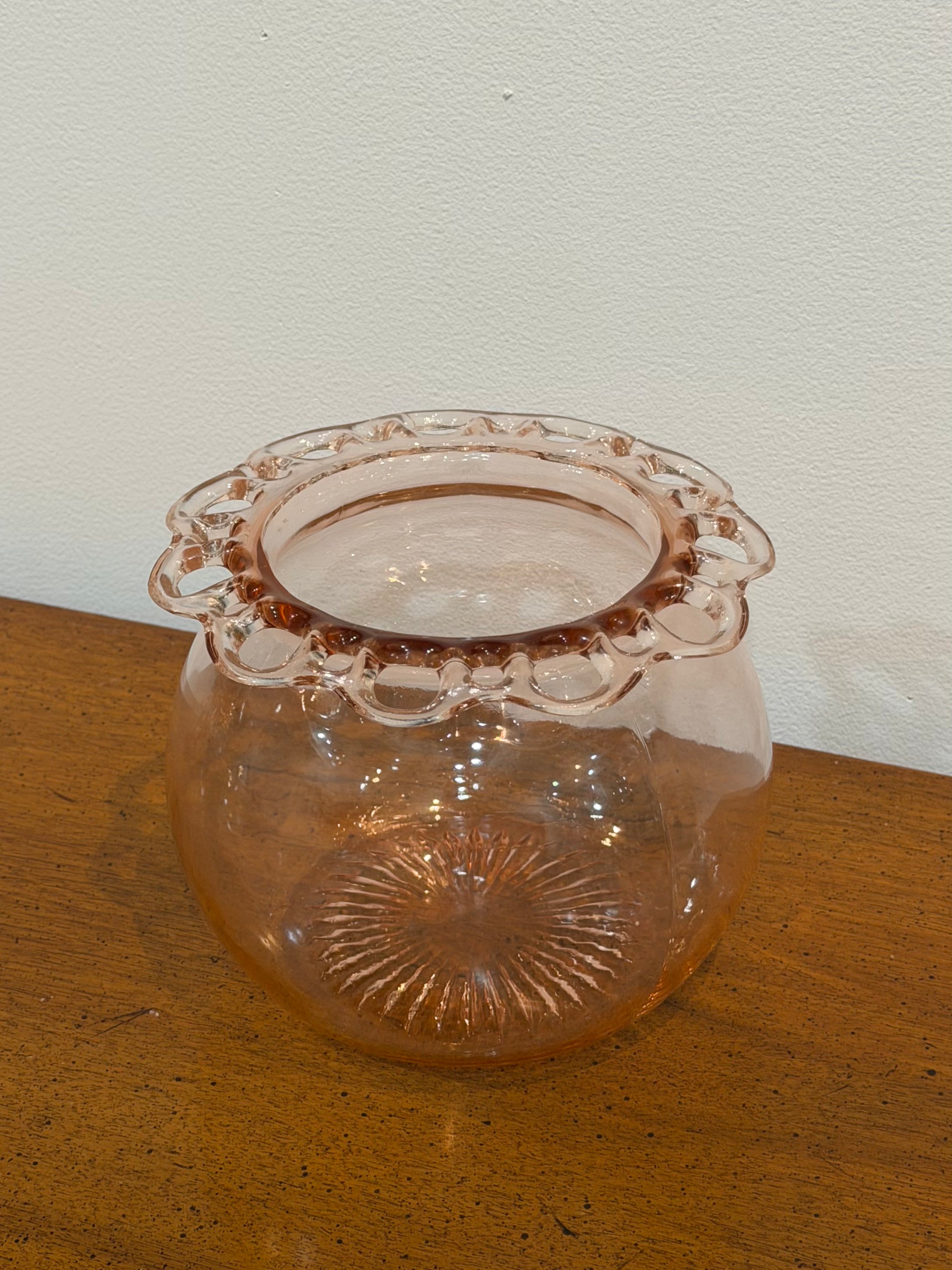 Anchor Hocking Old Colony Pink Depression Glass Cookie Jar