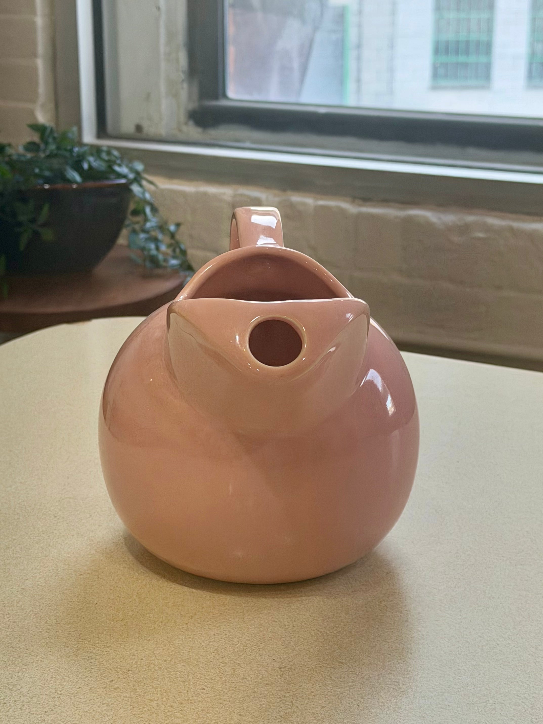 Pink Ceramic Ball Jug Pitcher