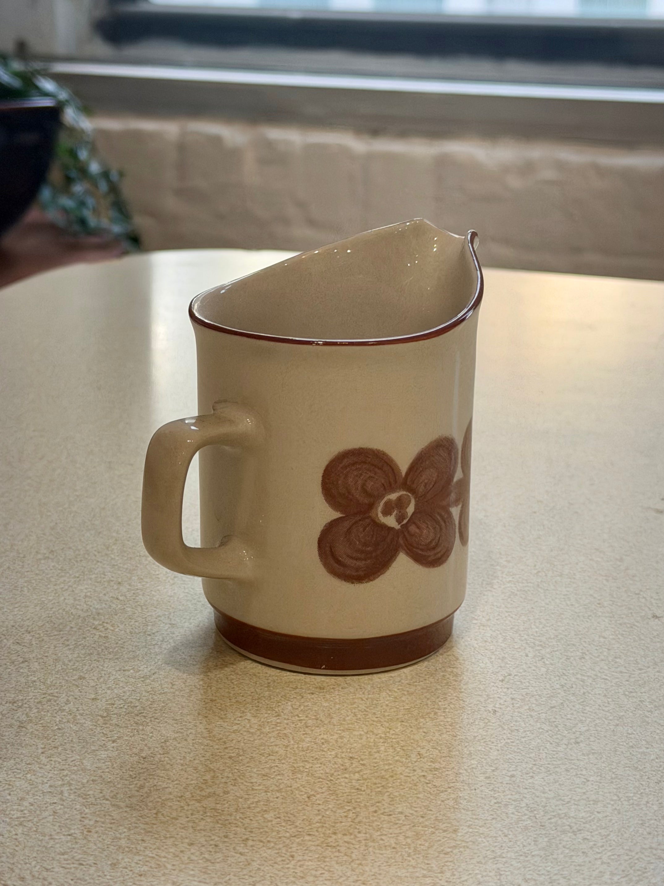 Stoneware Floral Creamer Pitcher