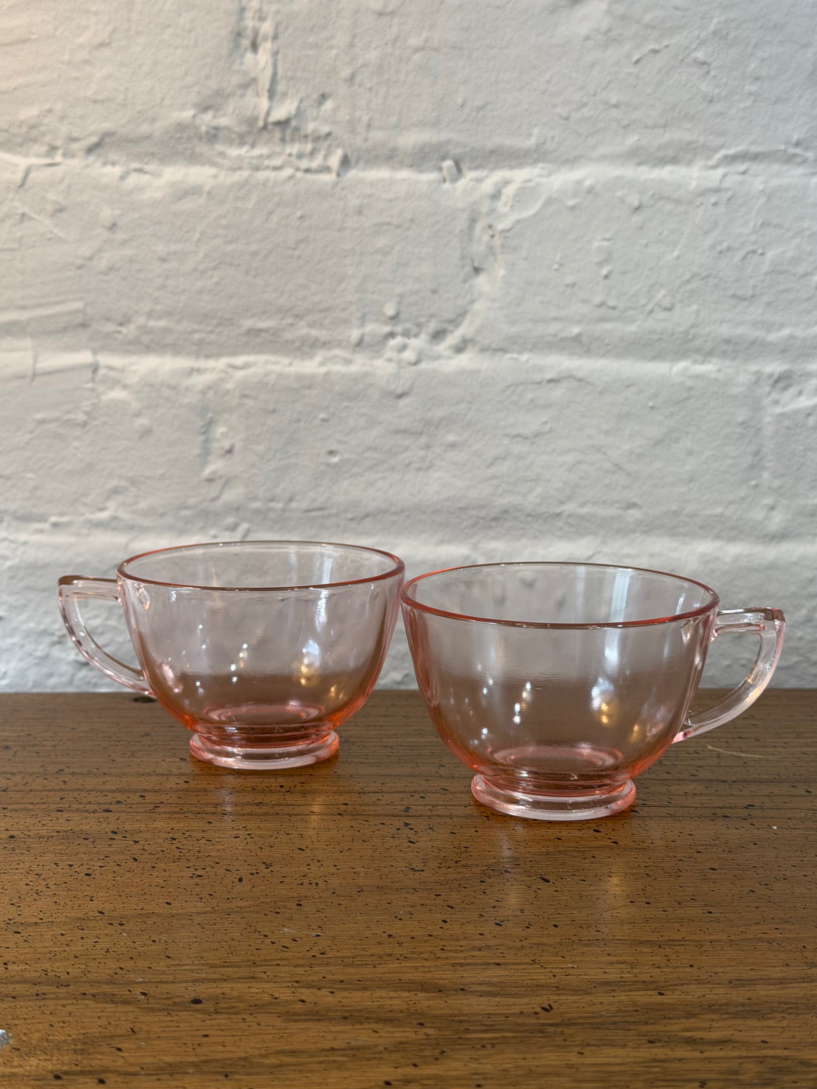 Depression Era Pink Glass Teacups