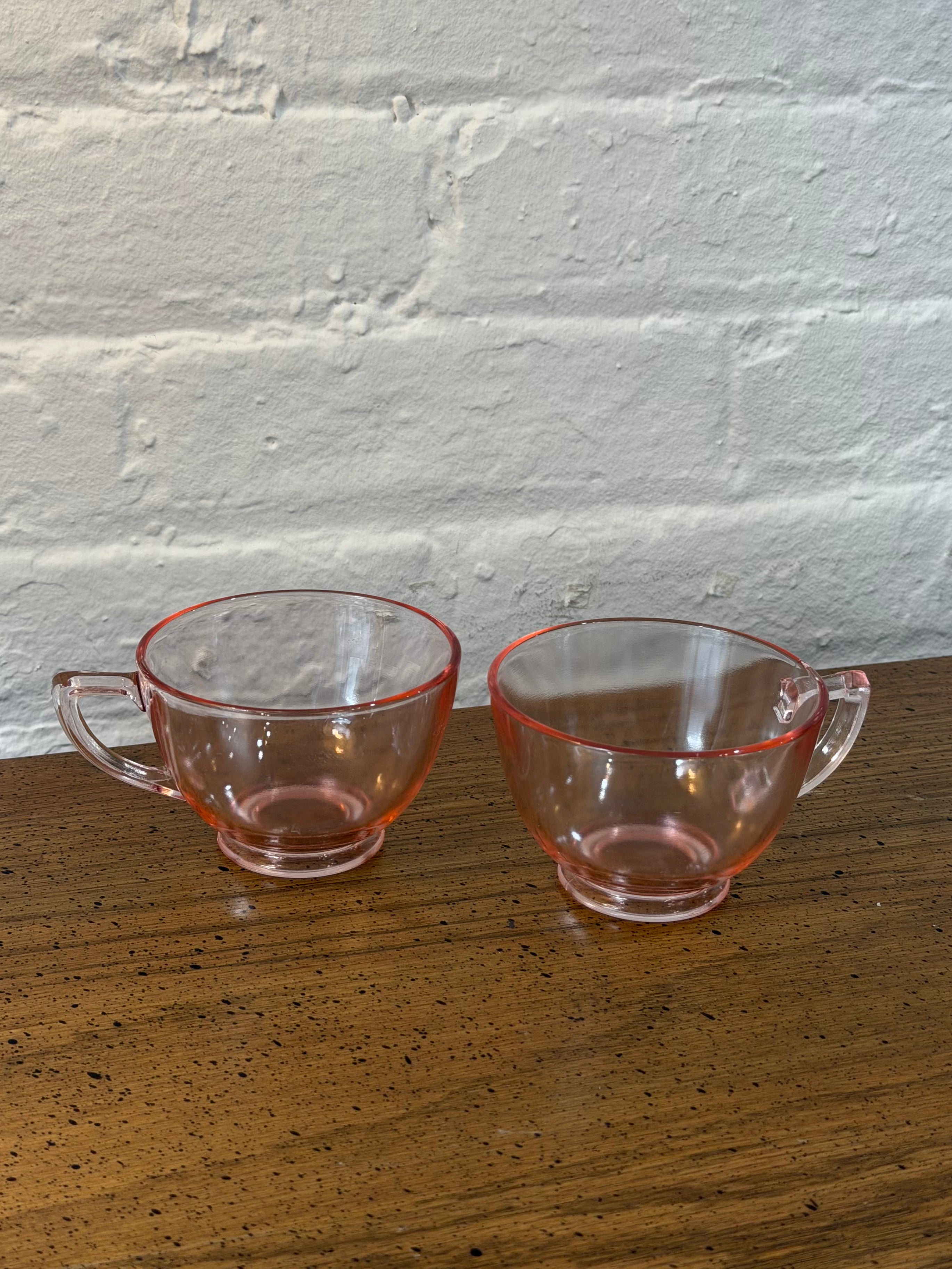 Depression Era Pink Glass Teacups