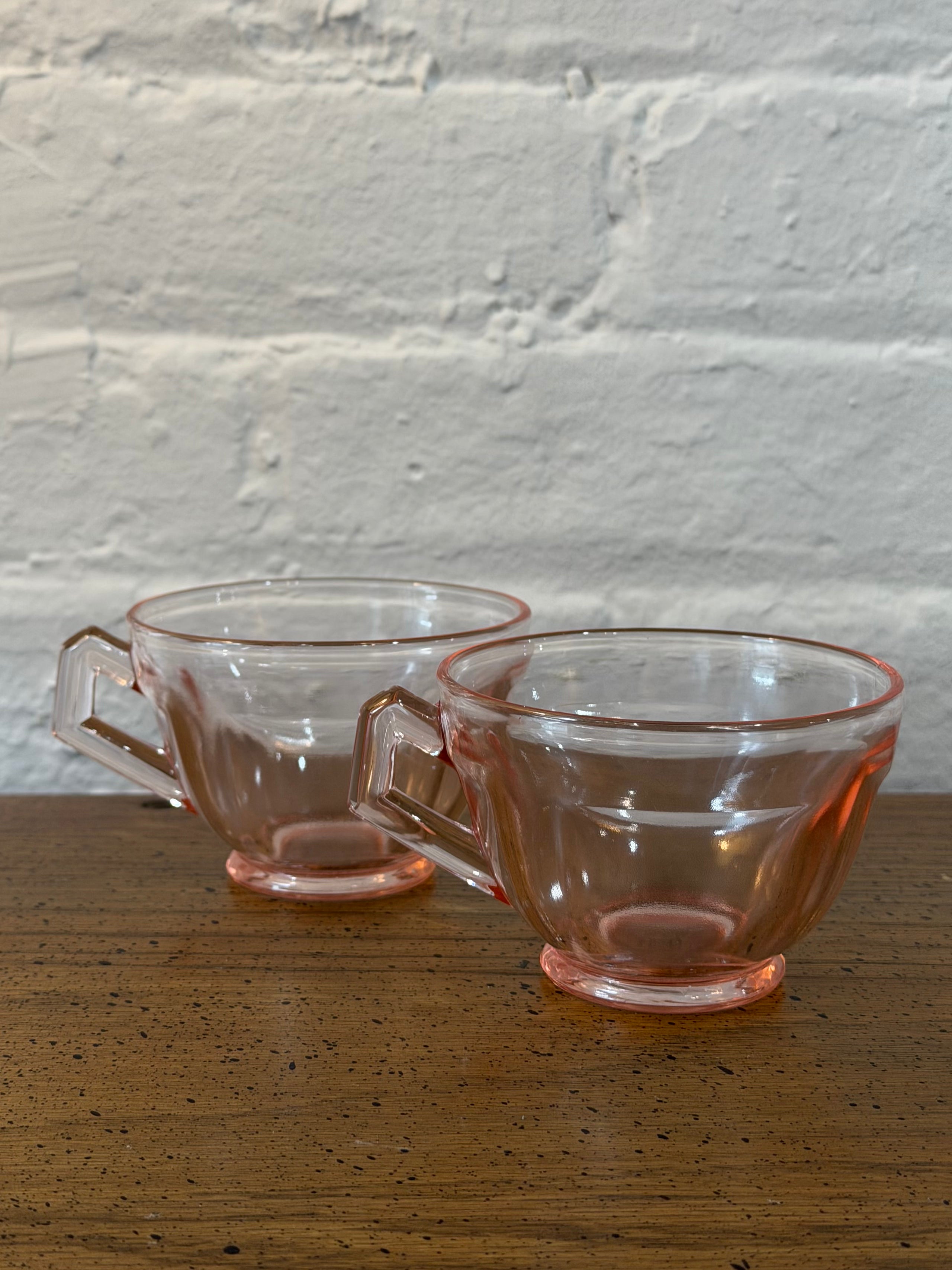 Depression Era Pink Glass Teacups