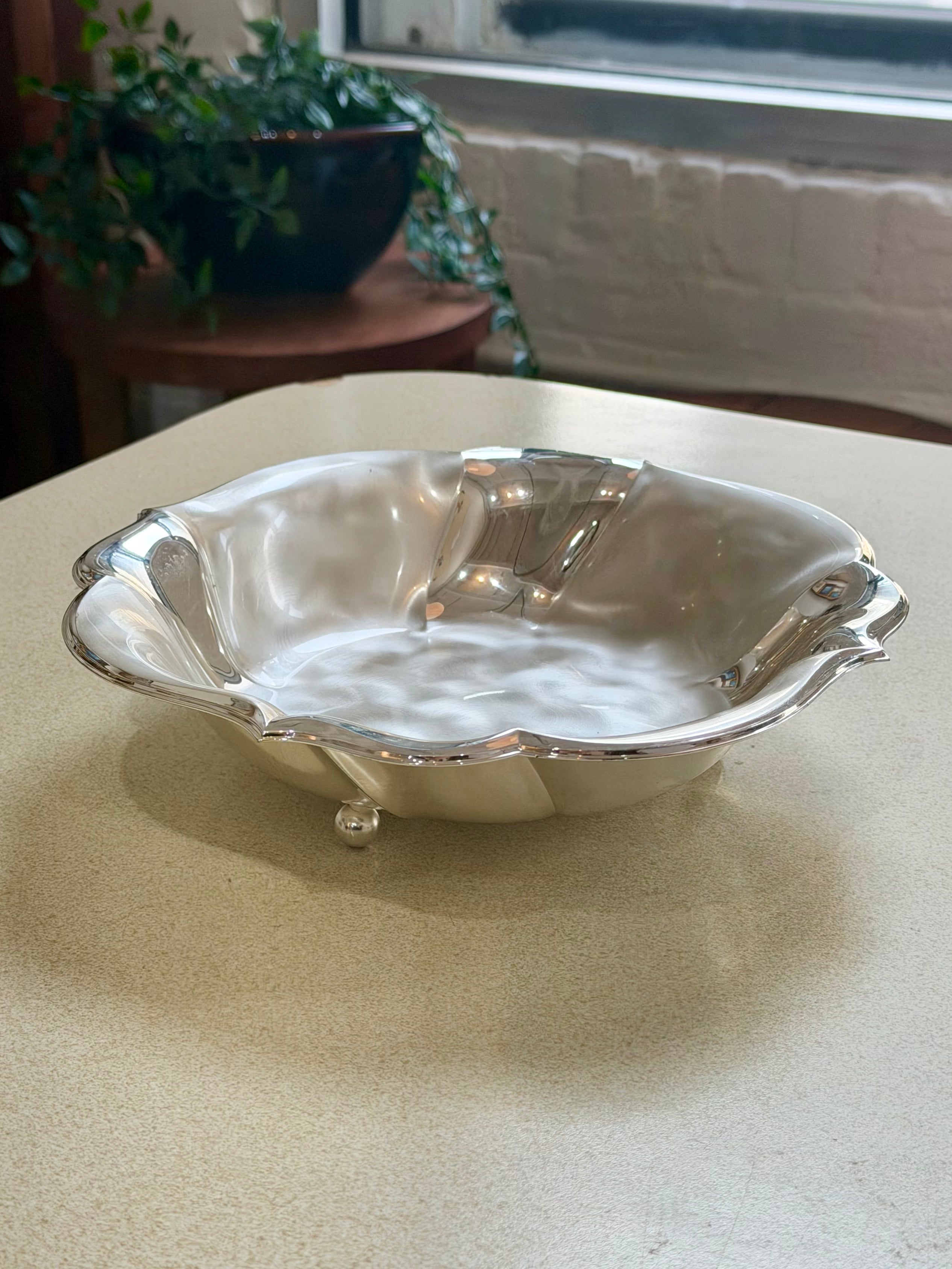 Silver Plated Footed Serving Bowl