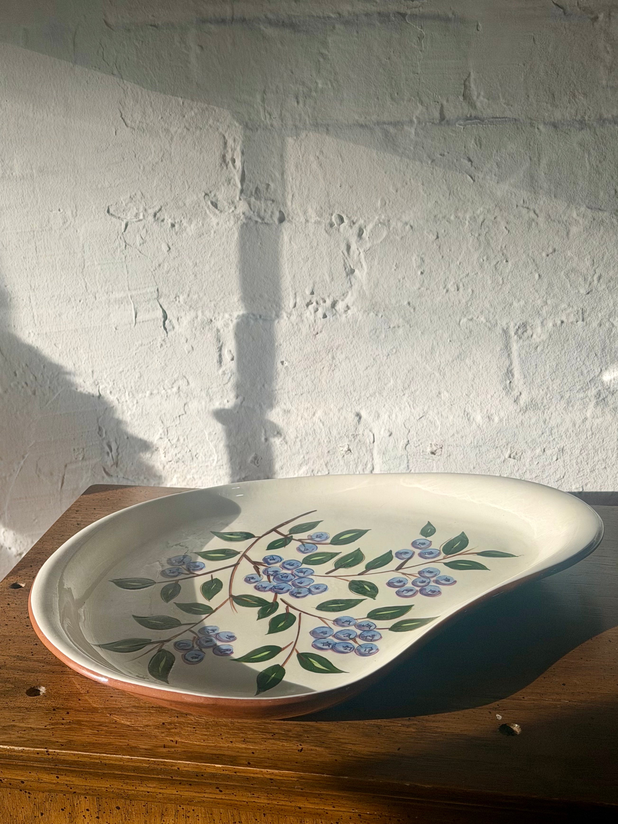 Stangl Pottery Kidney Shaped Blueberry Platter