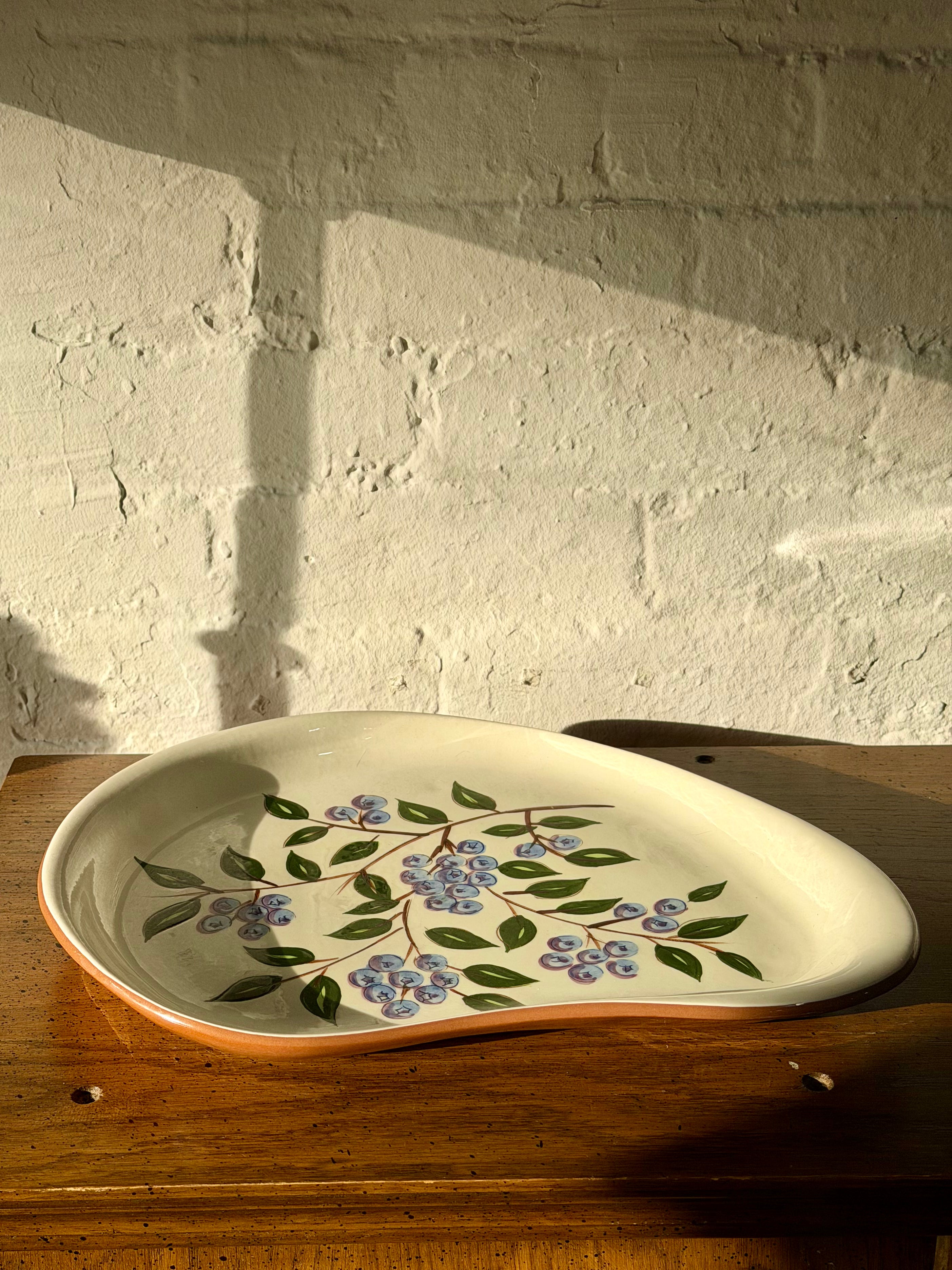 Stangl Pottery Kidney Shaped Blueberry Platter