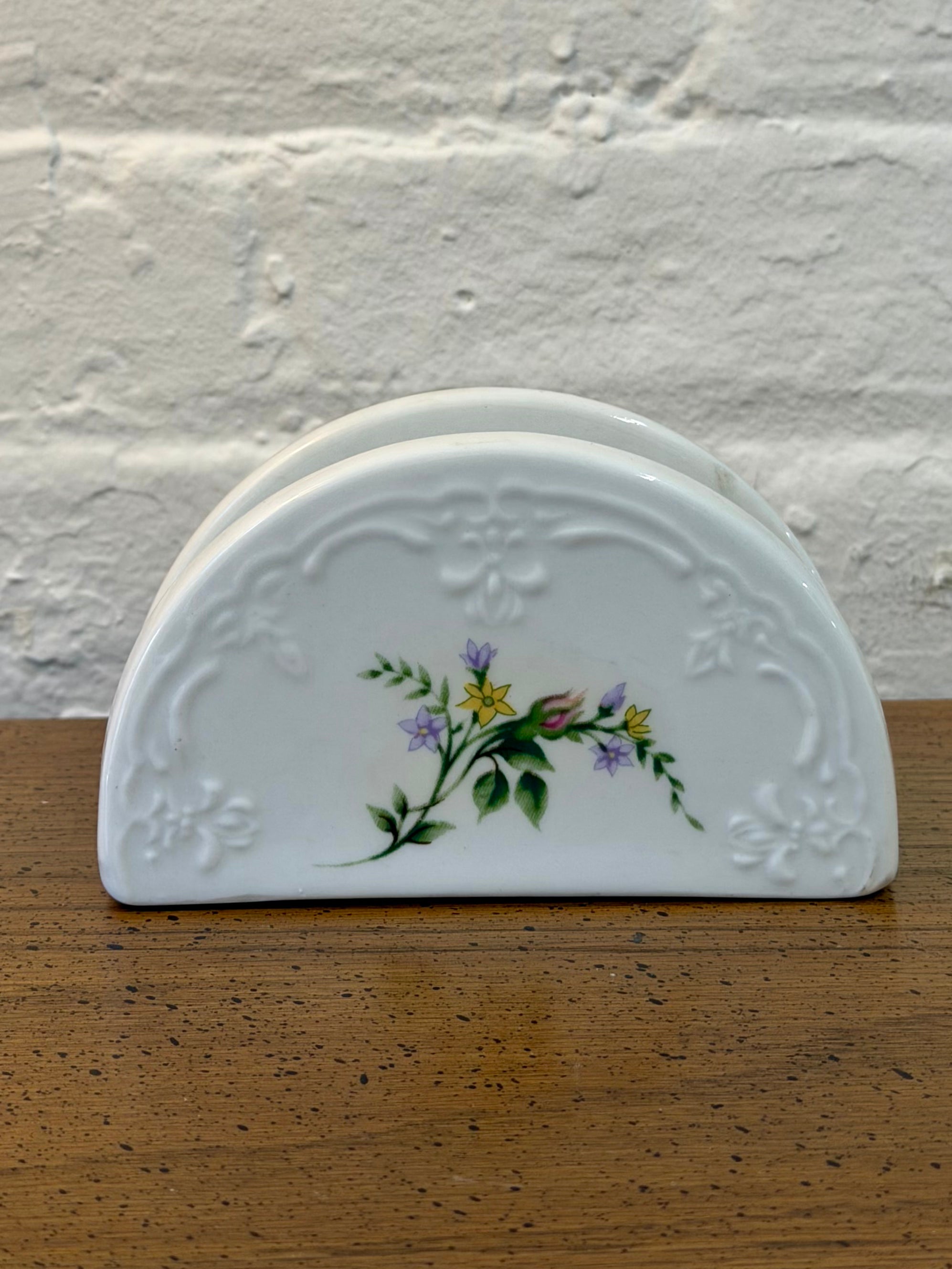 Porcelain Floral Detailed Napkin Holder