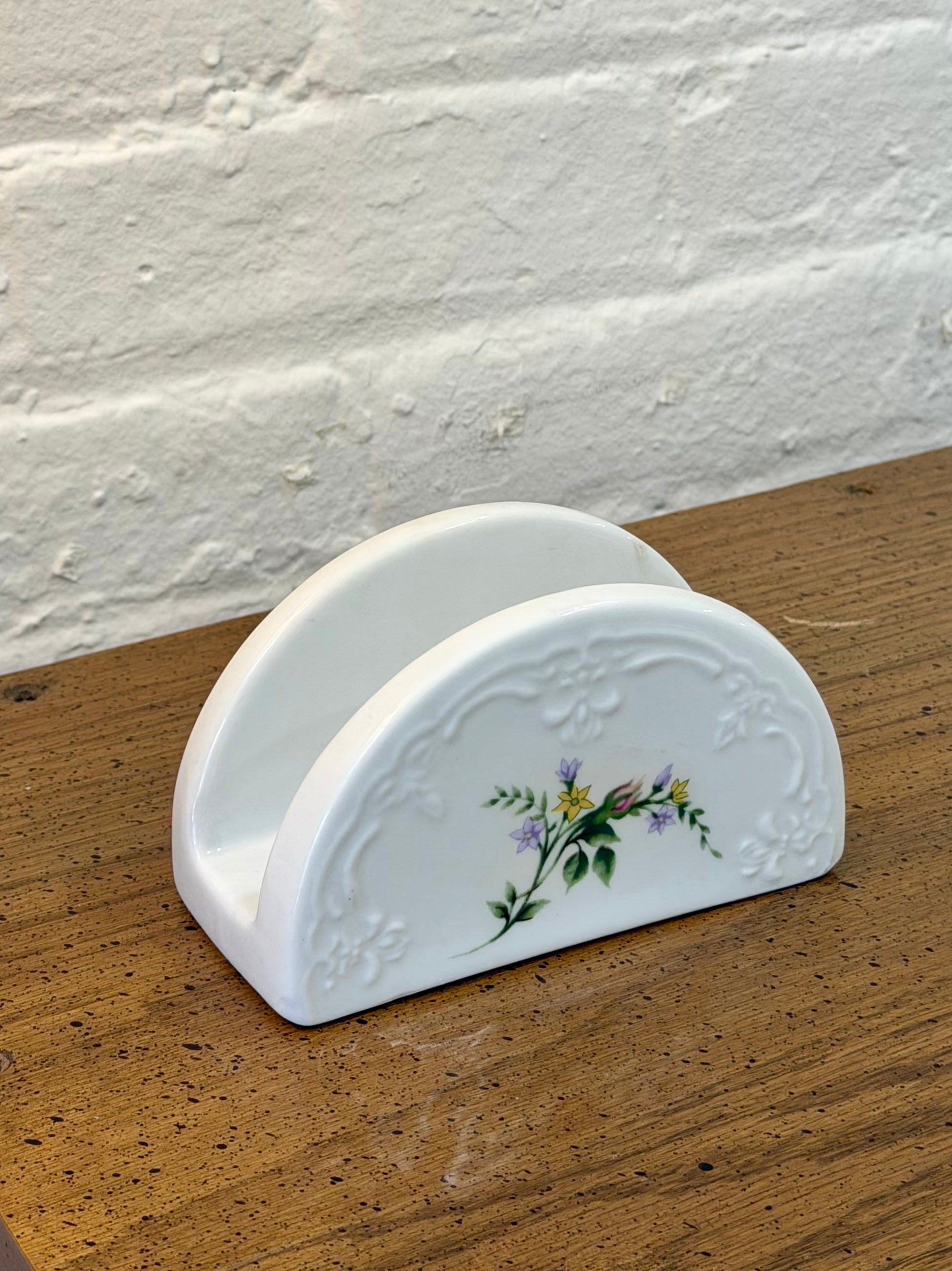 Porcelain Floral Detailed Napkin Holder