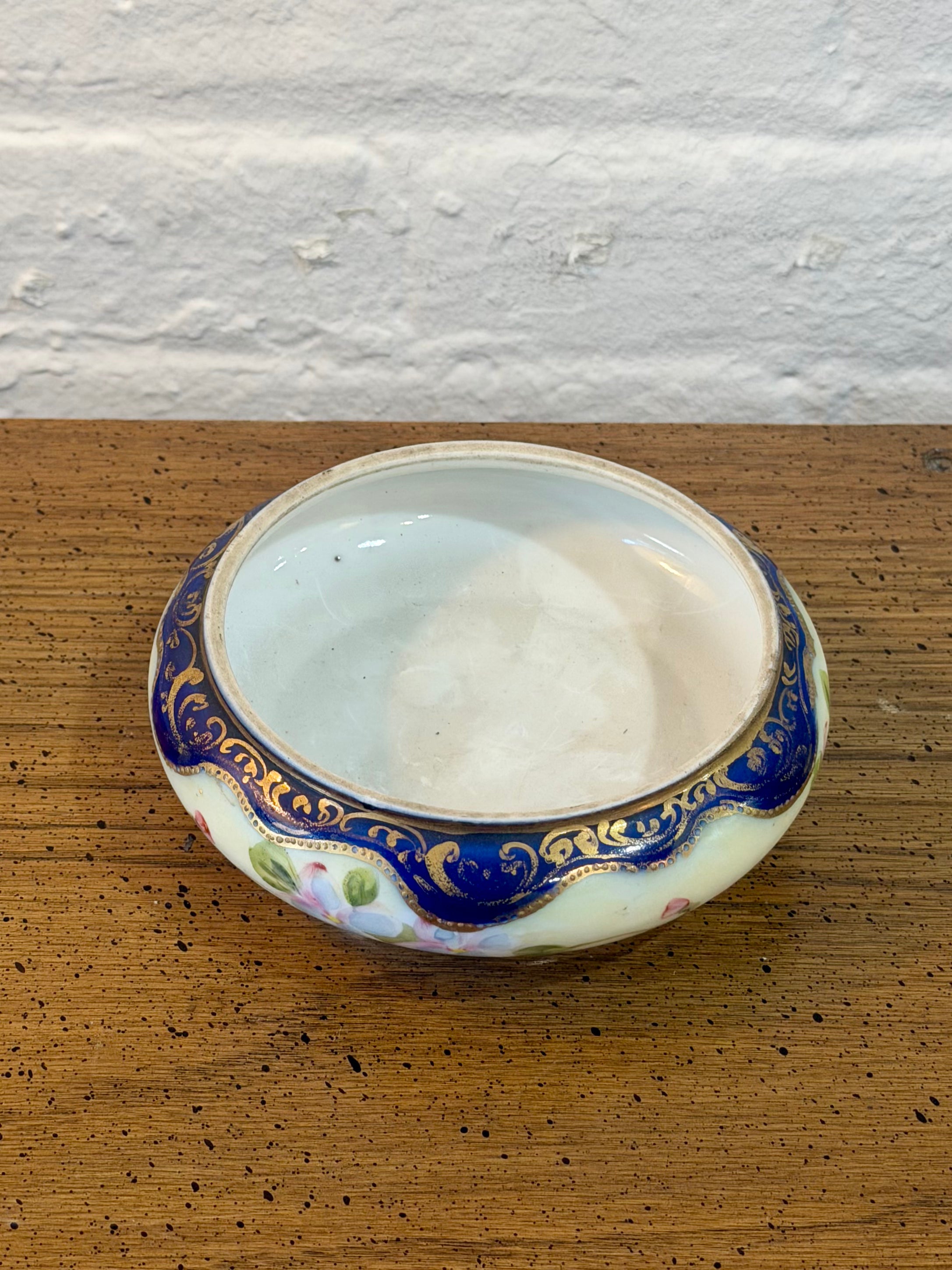 Porcelain Hand Painted Vanity Jar
