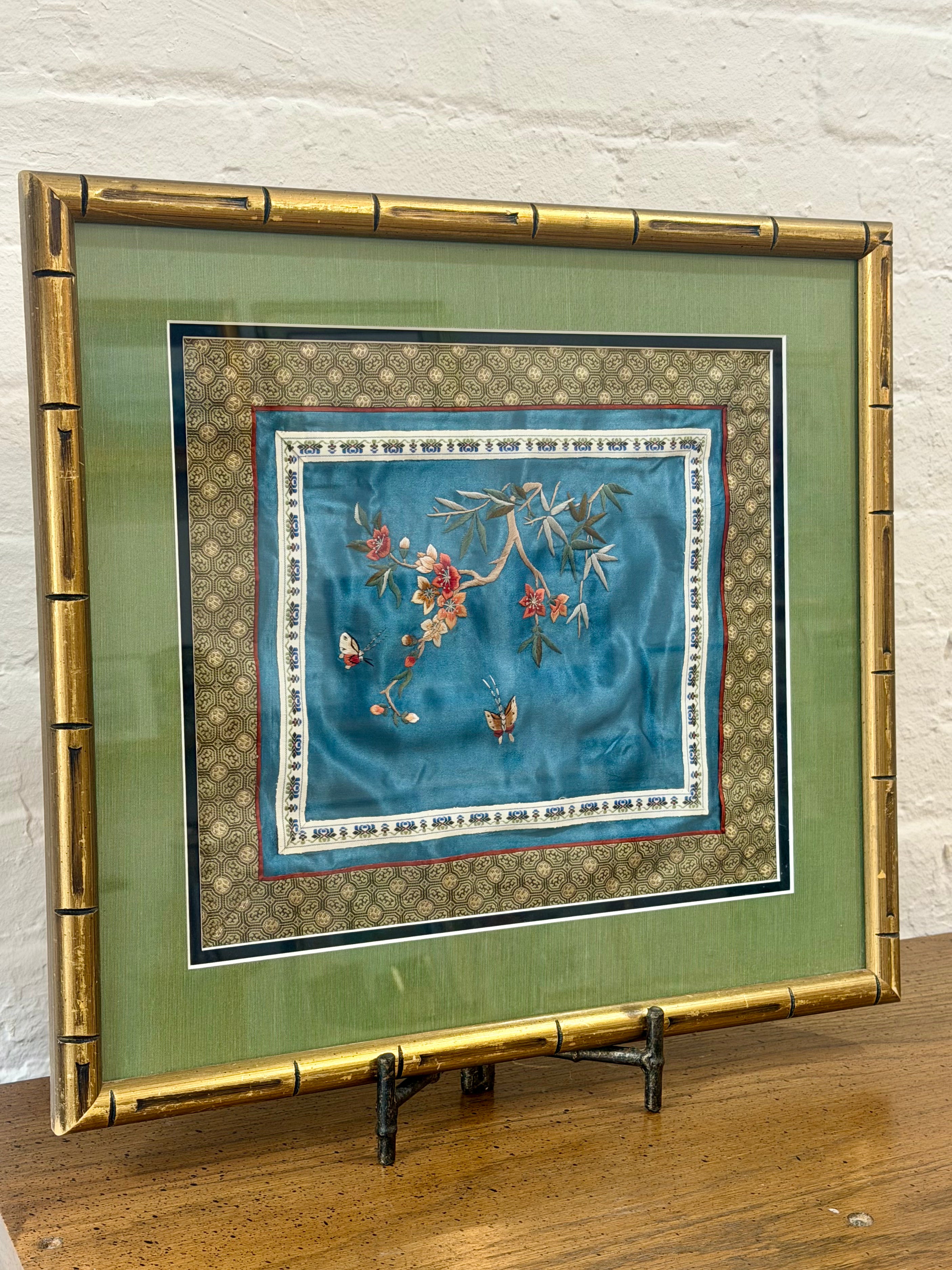 Framed Chinese Silk Embroidered Panel