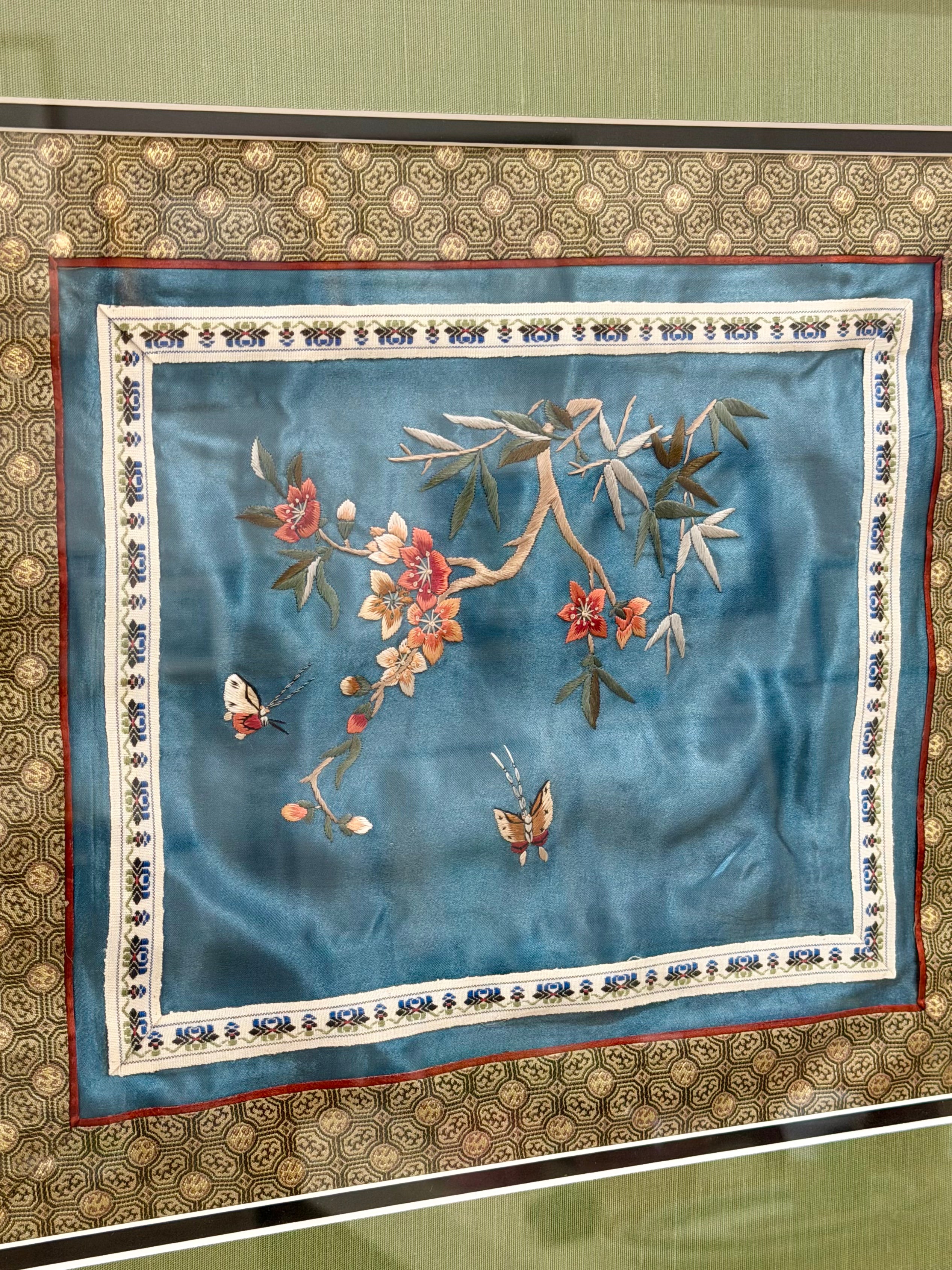 Framed Chinese Silk Embroidered Panel