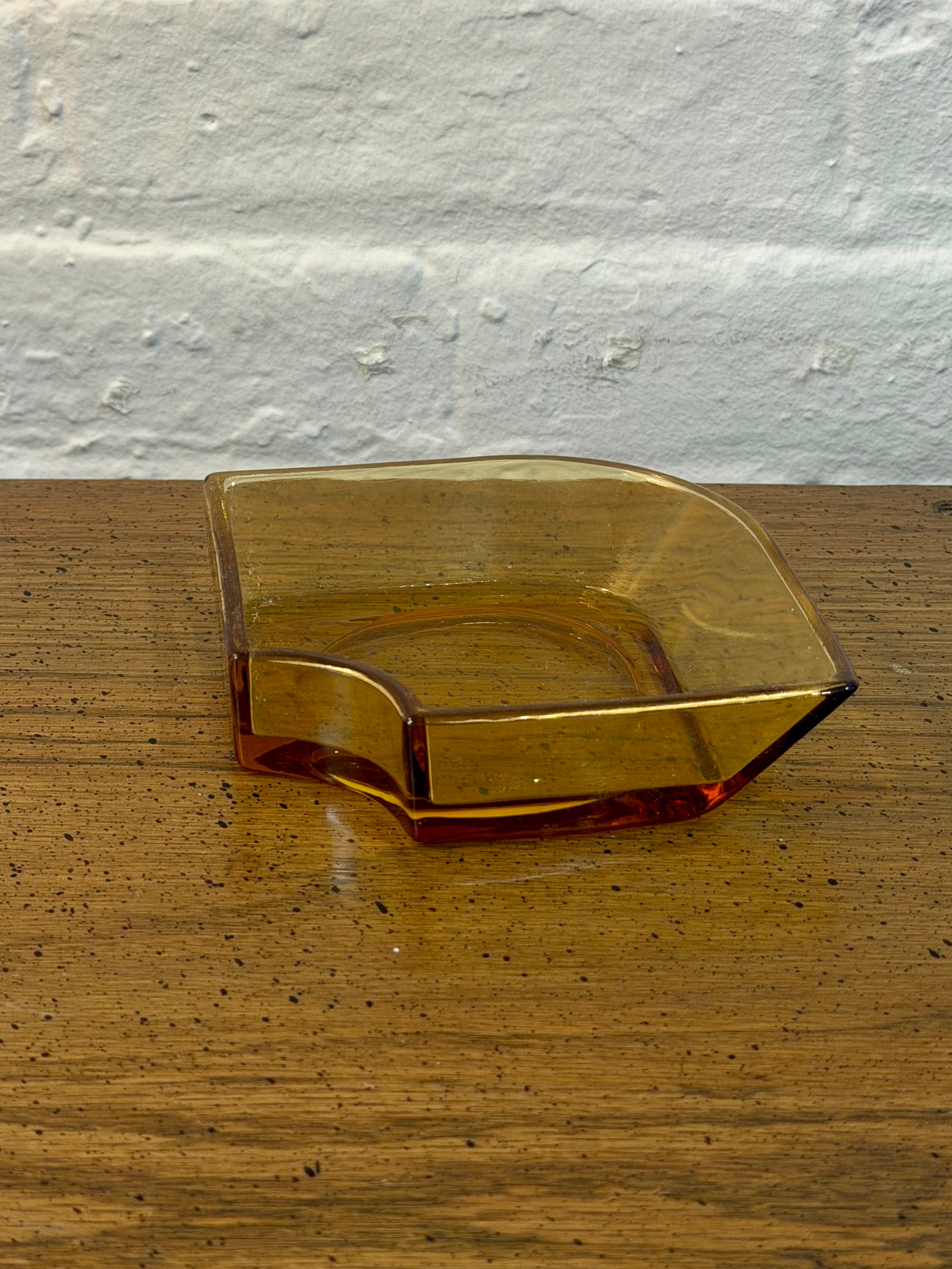 Amber Glass Snack Dish