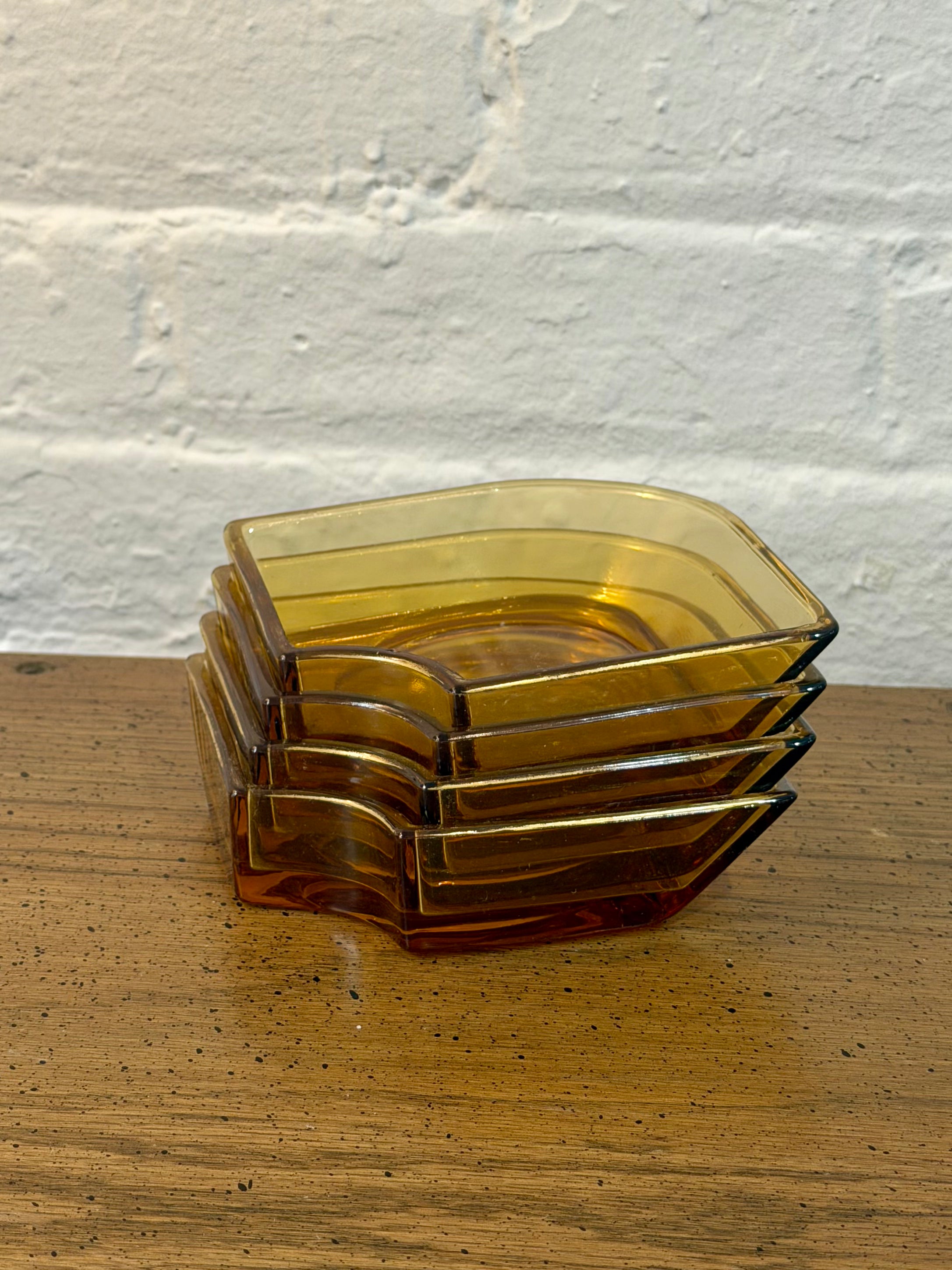 Amber Glass Snack Dish
