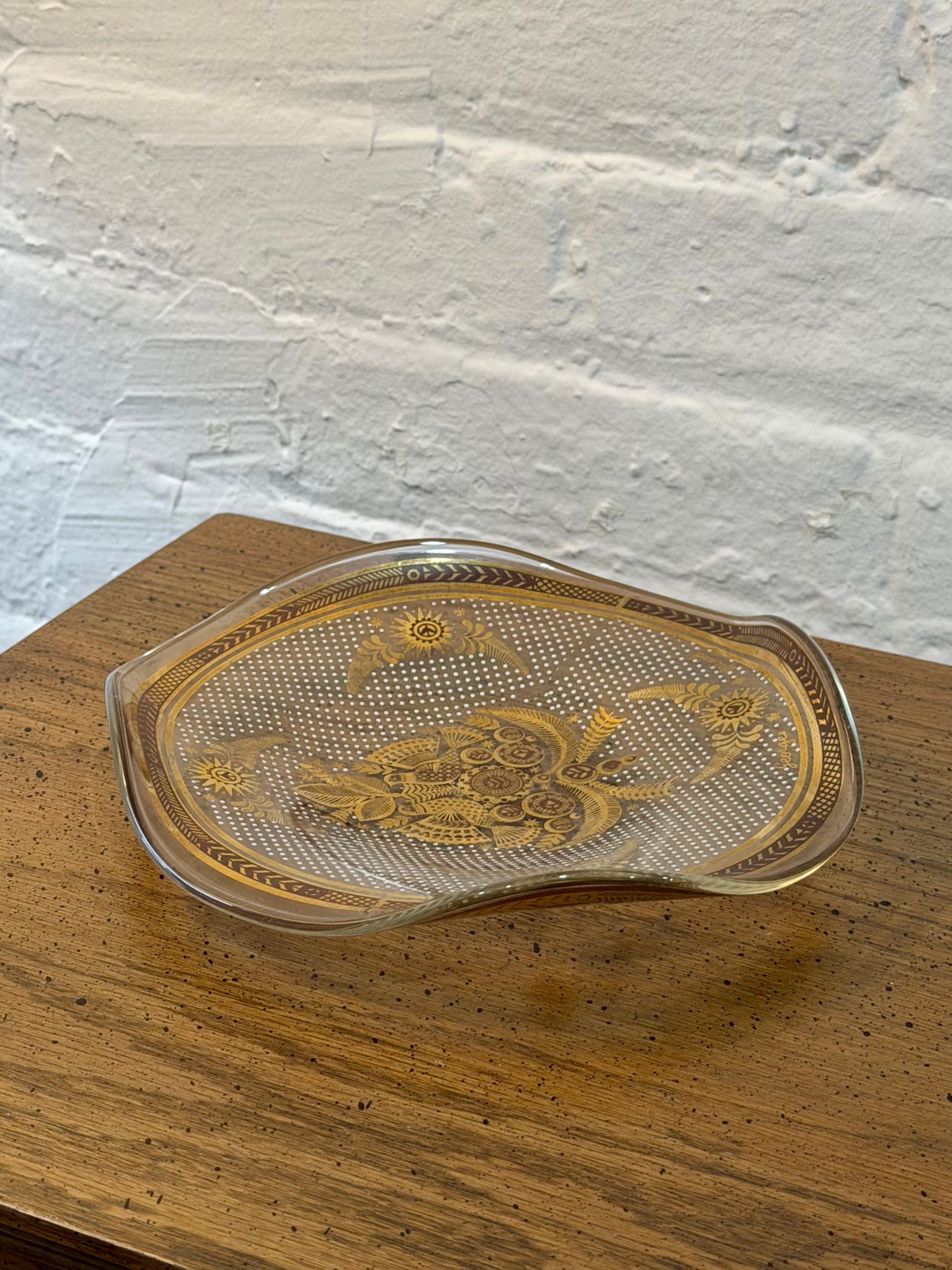 Mid Century Ruffle Rim Glass Dish
