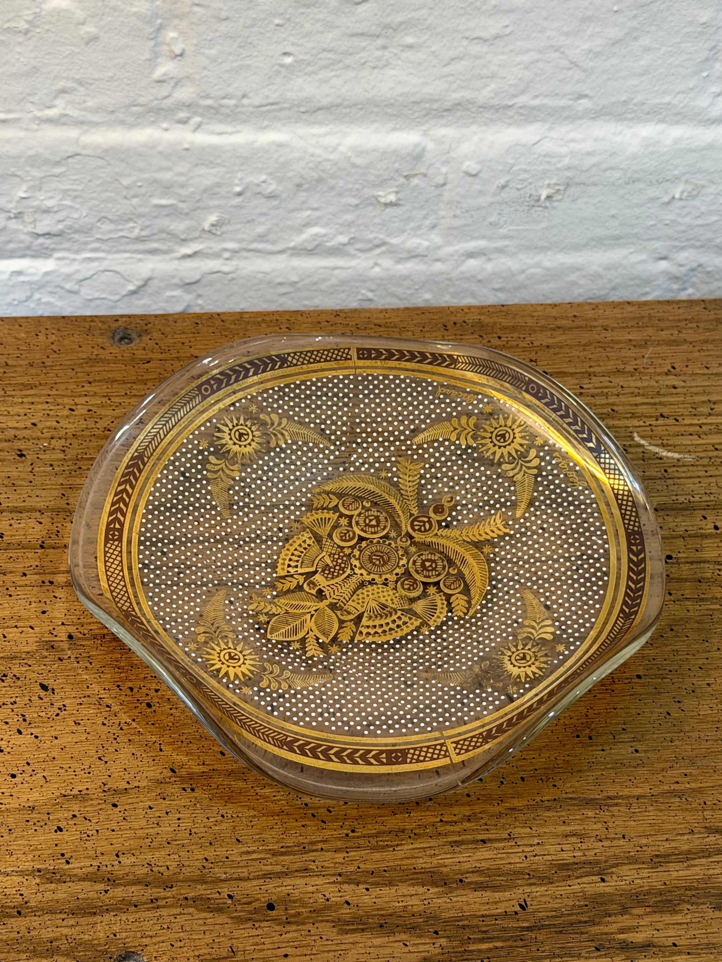 Mid Century Ruffle Rim Glass Dish