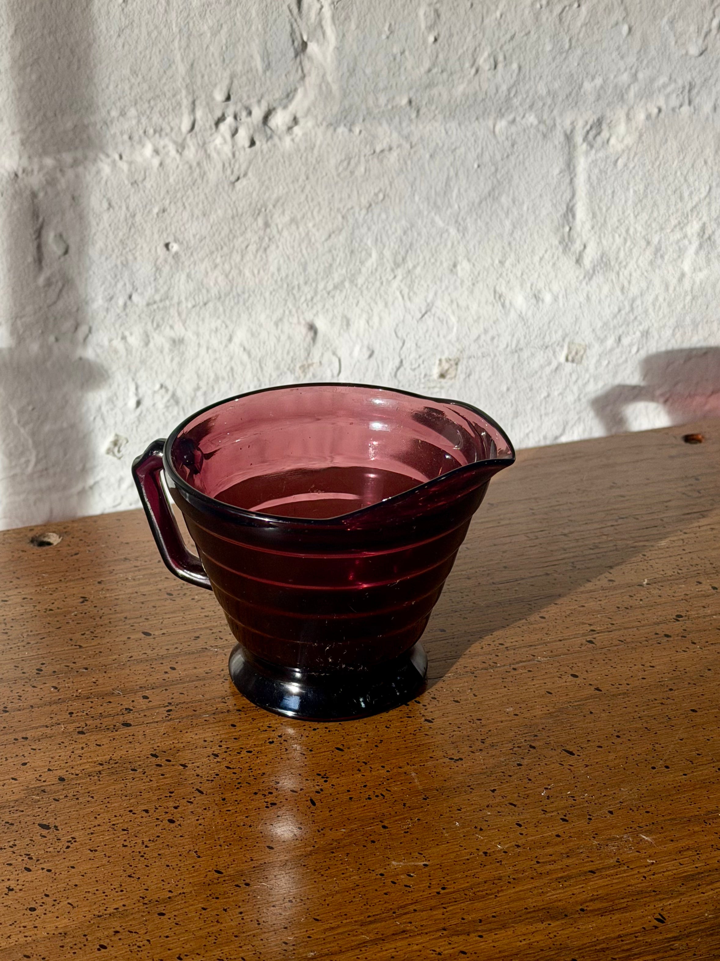 Amethyst Glass Cream Pitcher