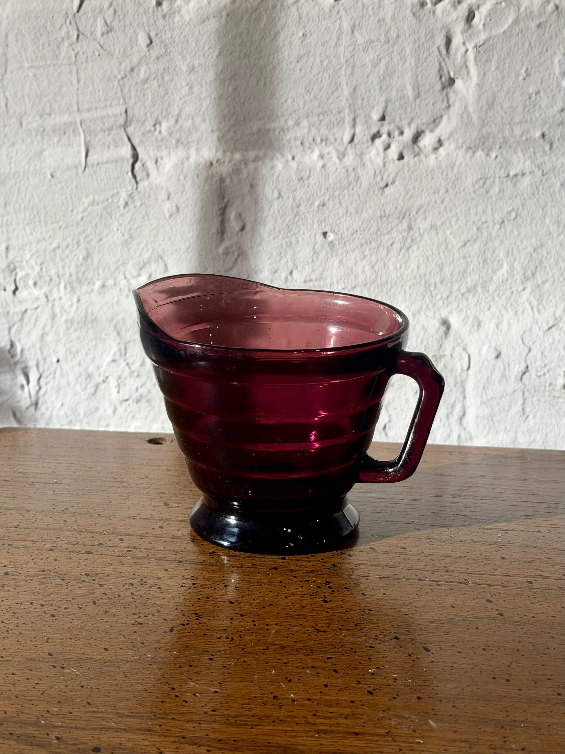 Amethyst Glass Cream Pitcher