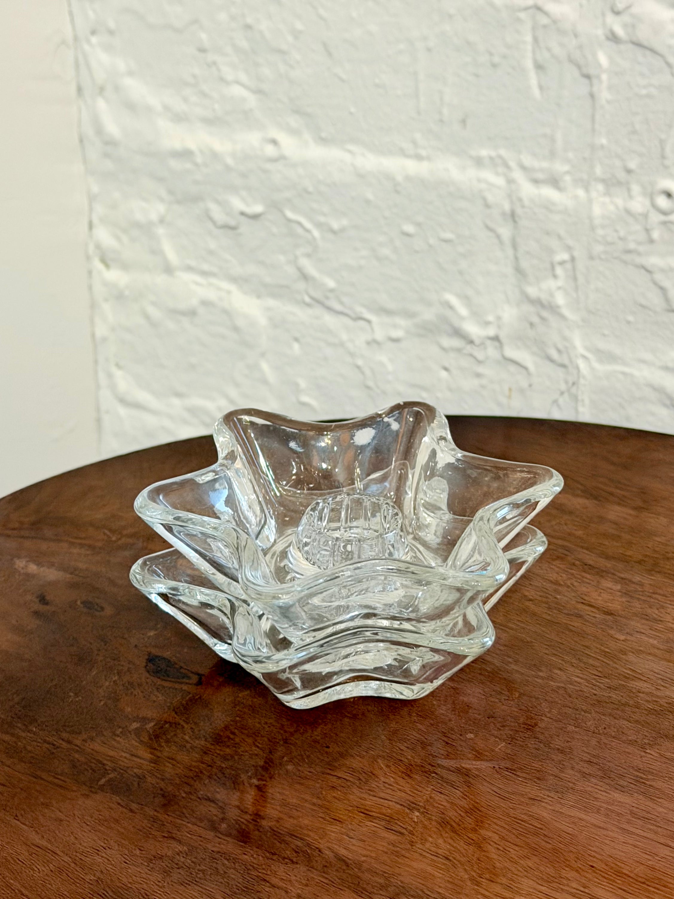 Pair of Hazel Atlas Star Shaped Taper Candlestick Holders