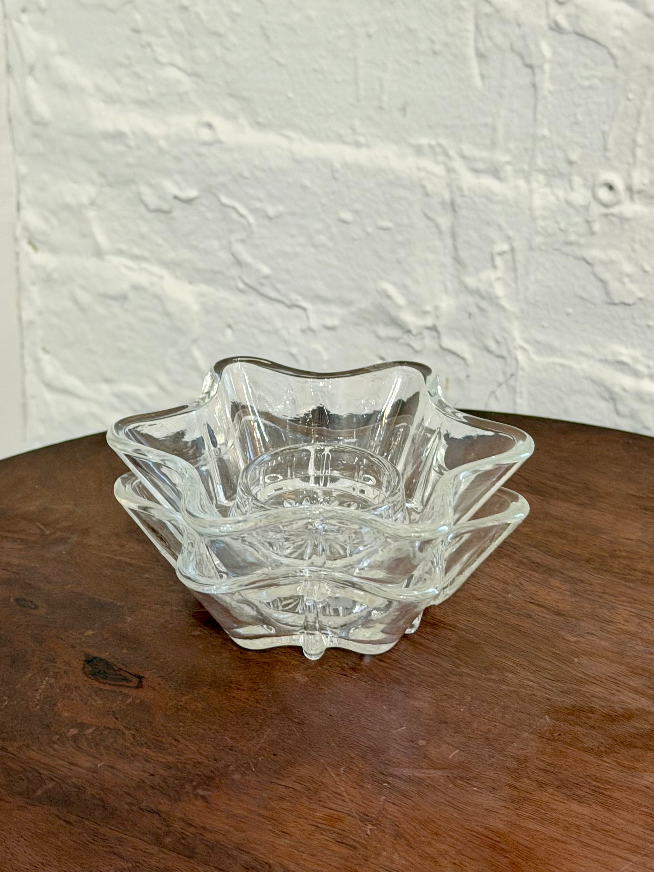 Pair of Hazel Atlas Star Shaped Votive Candle Holders