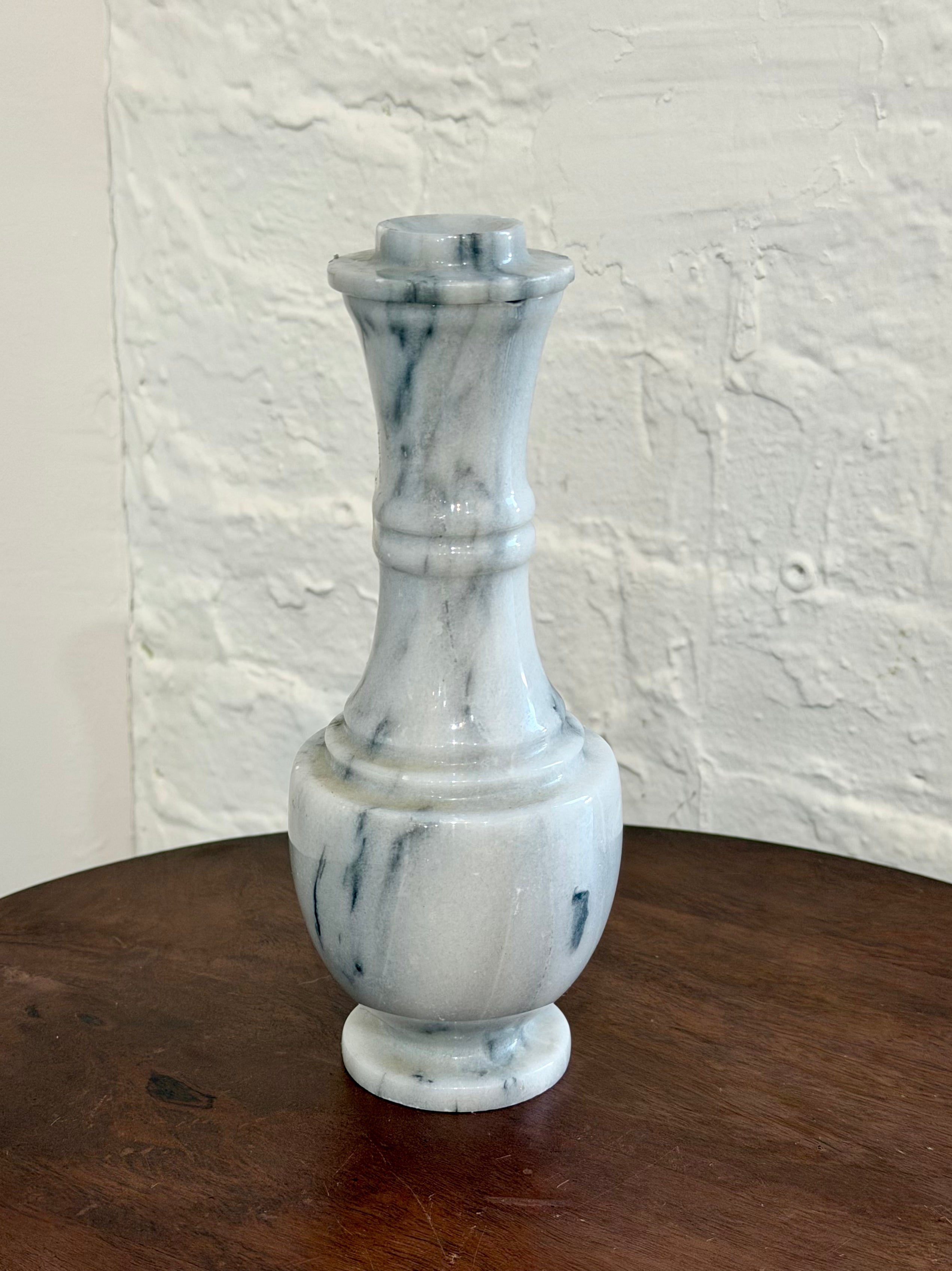 Mid Century Marble Decanter with Removable Lid