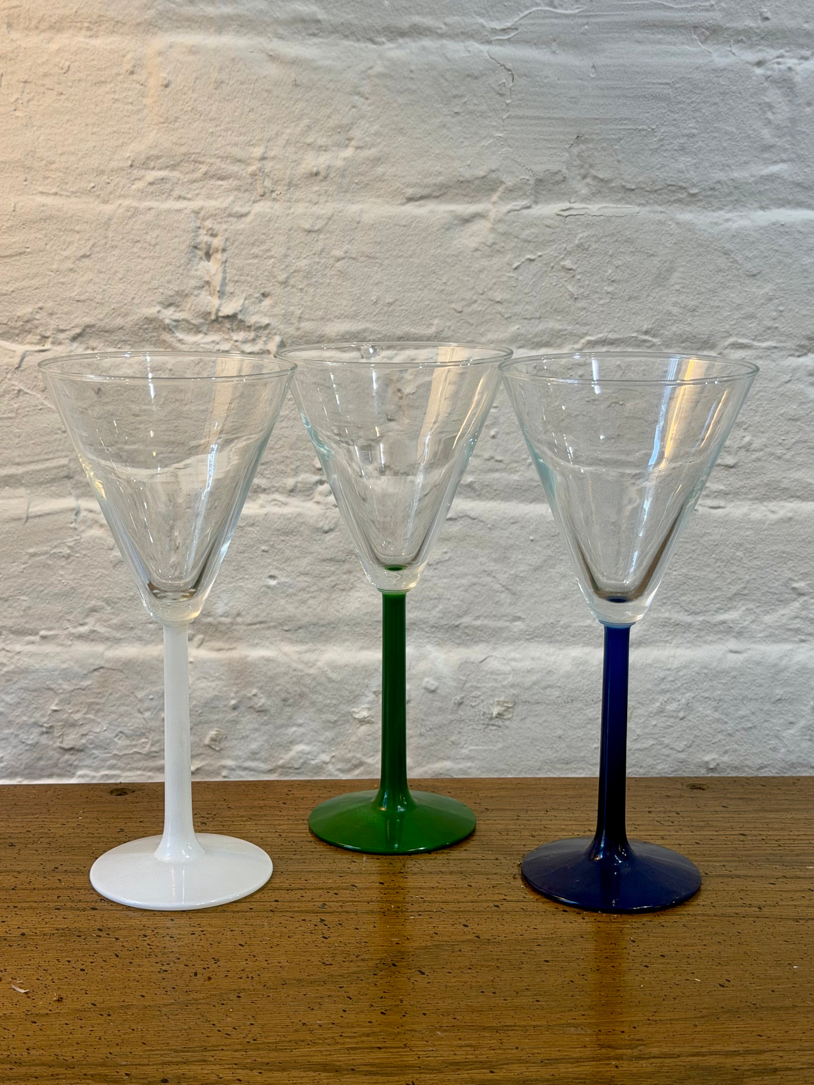 Multicolored Martini Glass Trio