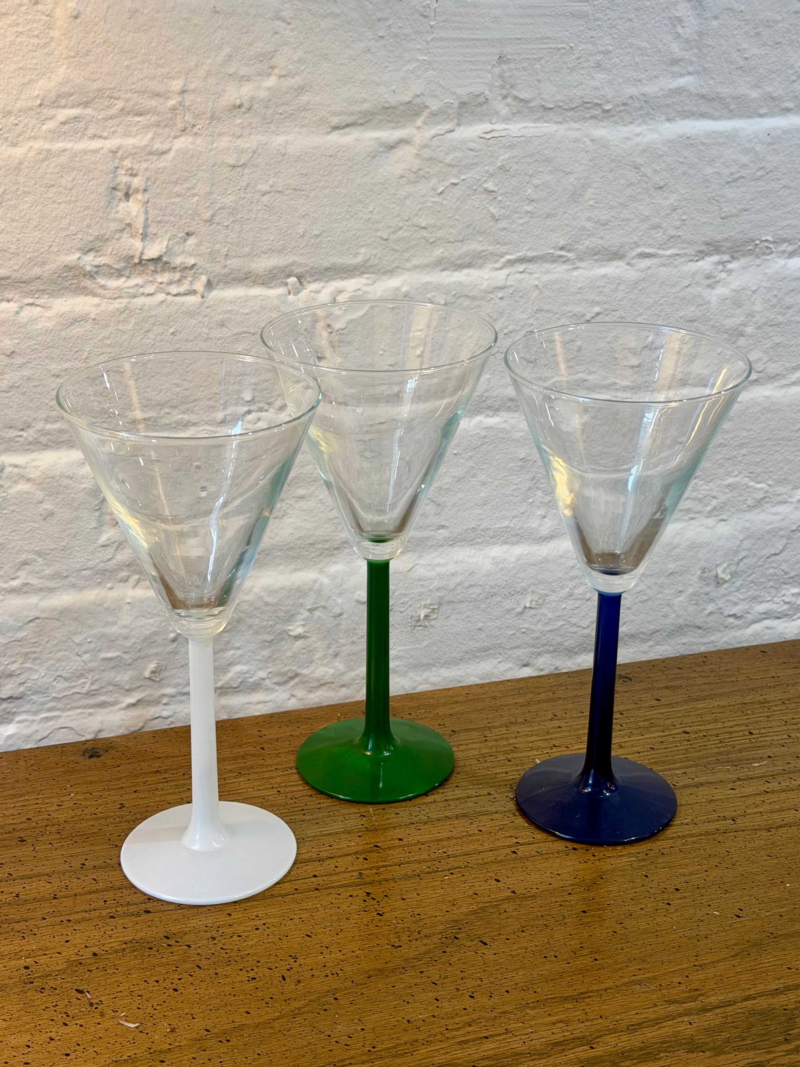 Multicolored Martini Glass Trio