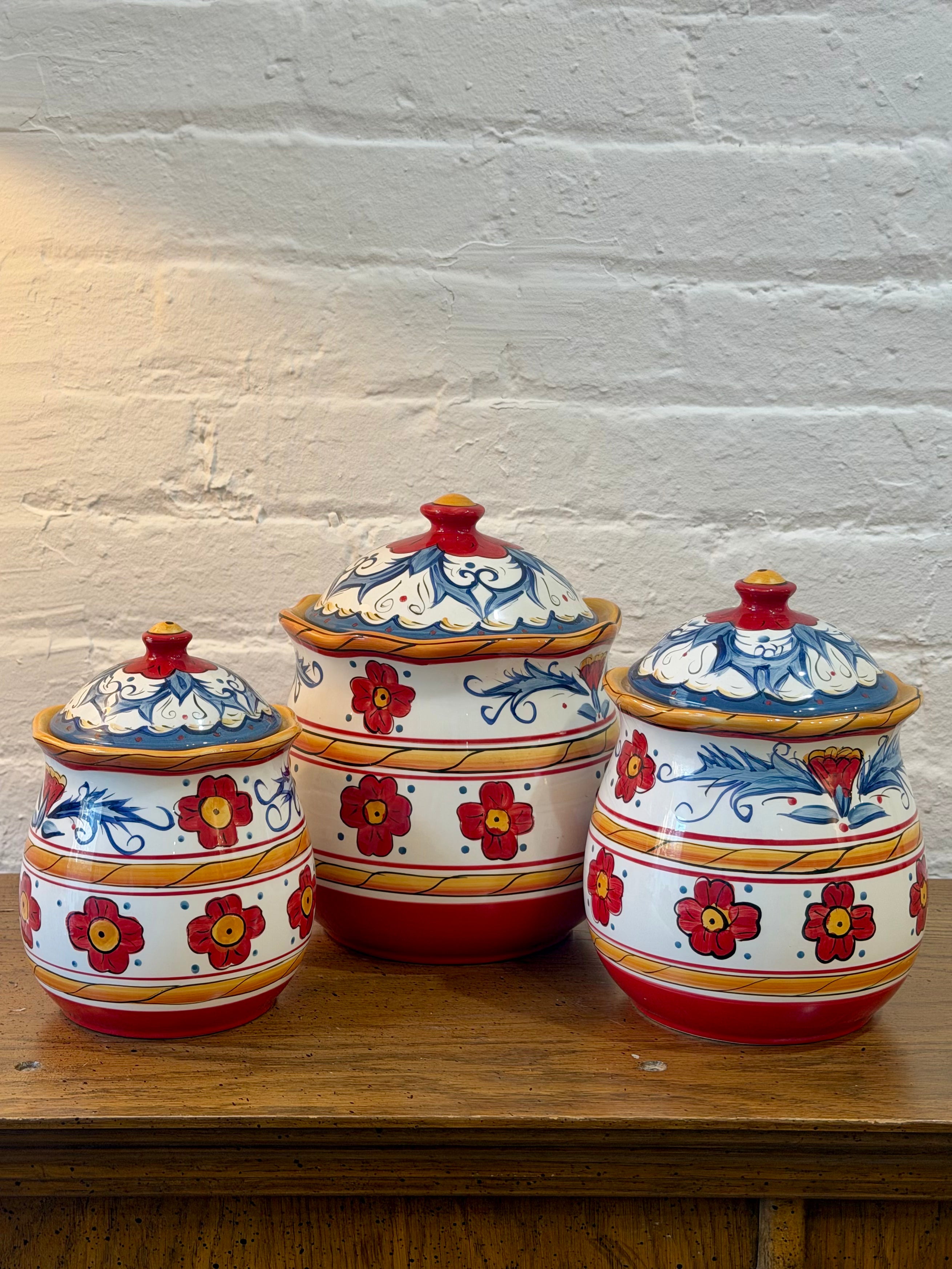 Hand Painted Ceramic Kitchen Canister