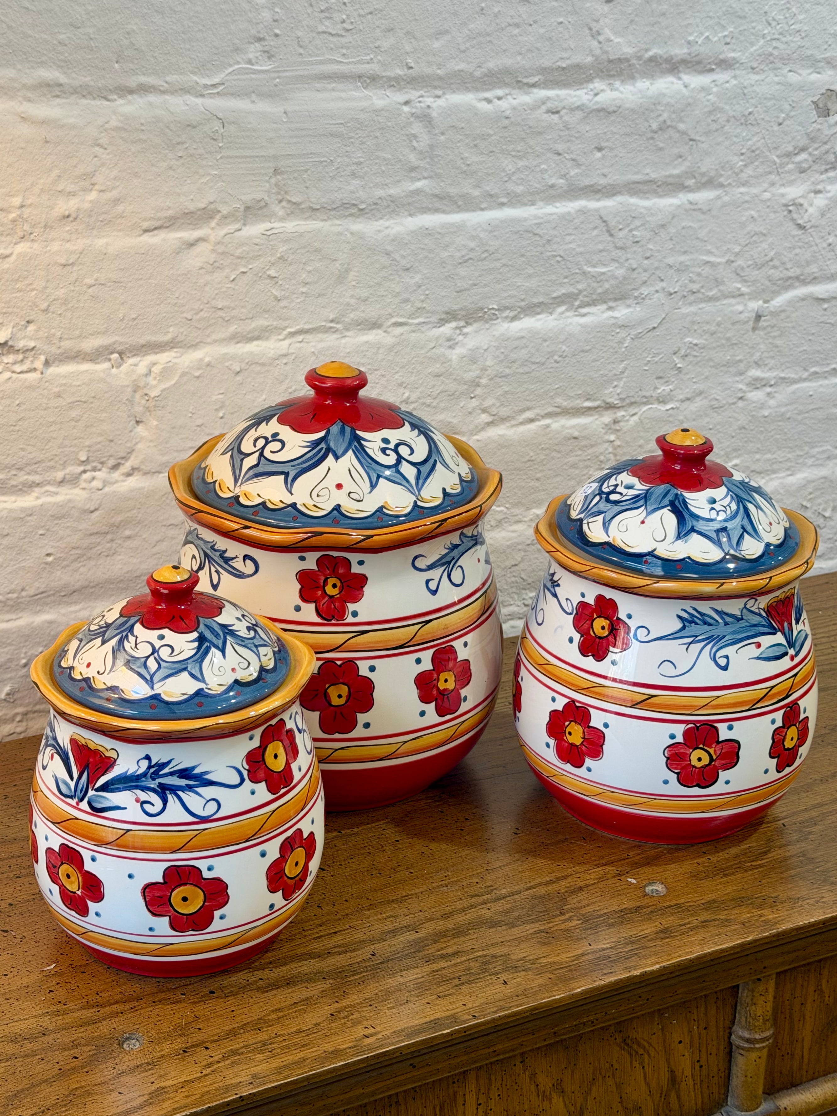 Hand Painted Ceramic Kitchen Canister