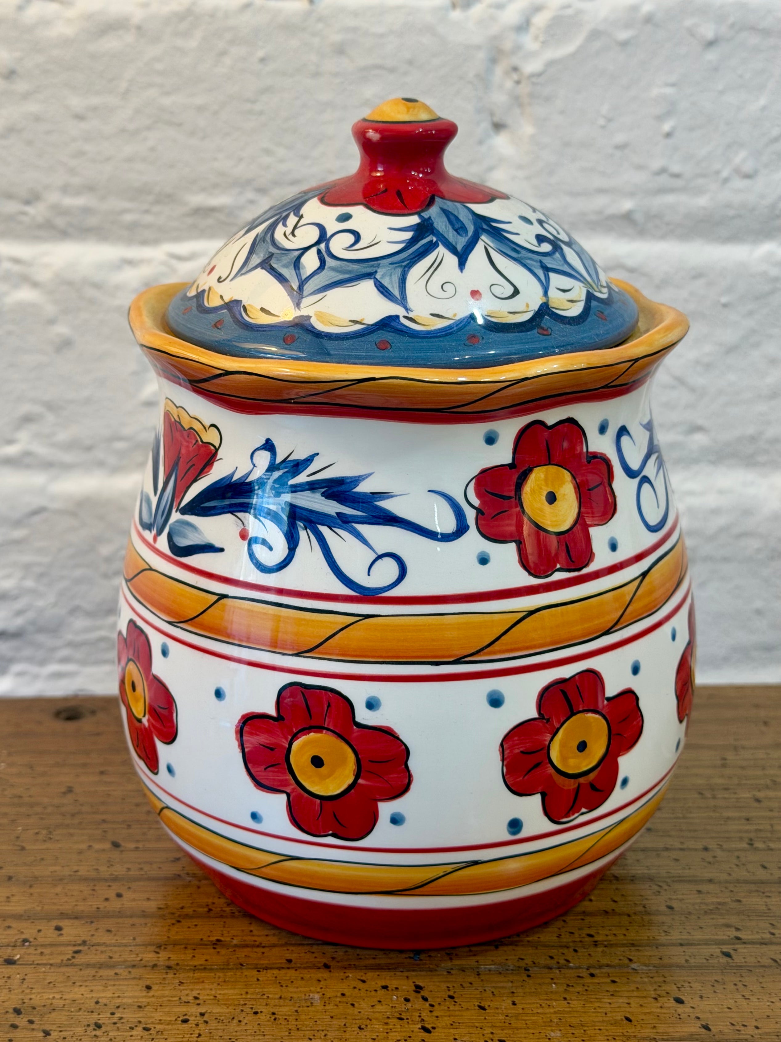 Hand Painted Ceramic Kitchen Canister