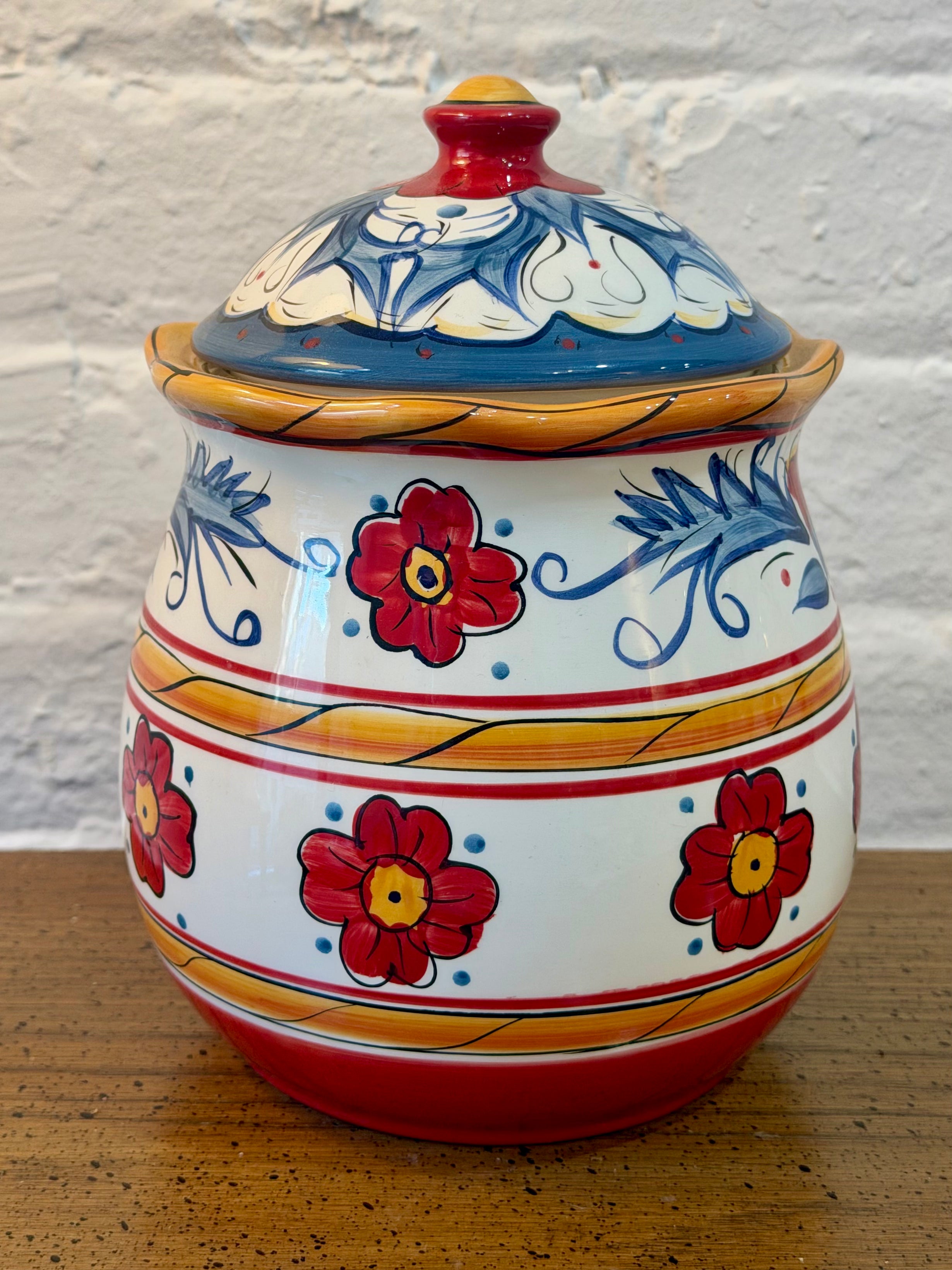 Hand Painted Ceramic Kitchen Canister