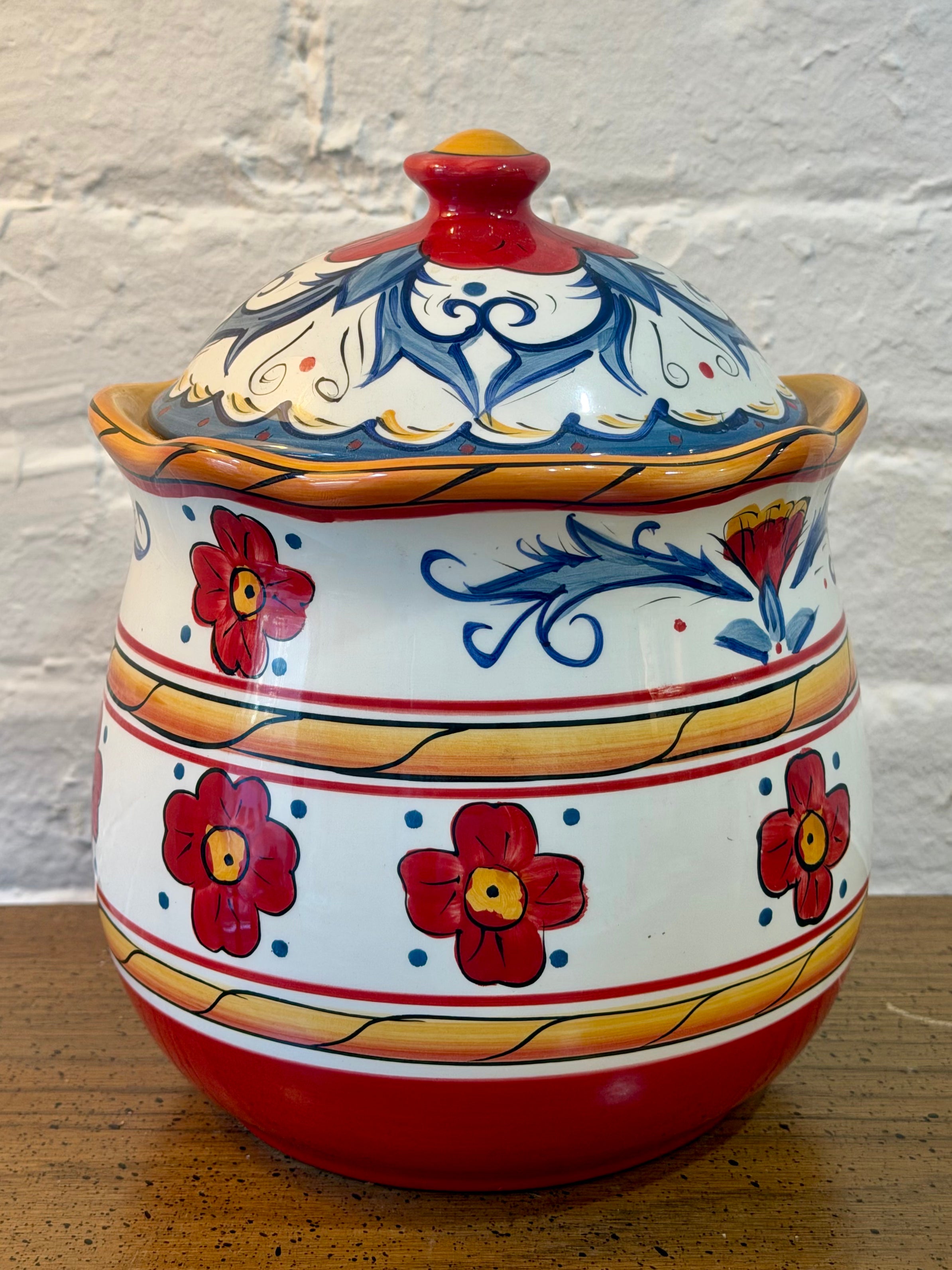 Hand Painted Ceramic Kitchen Canister