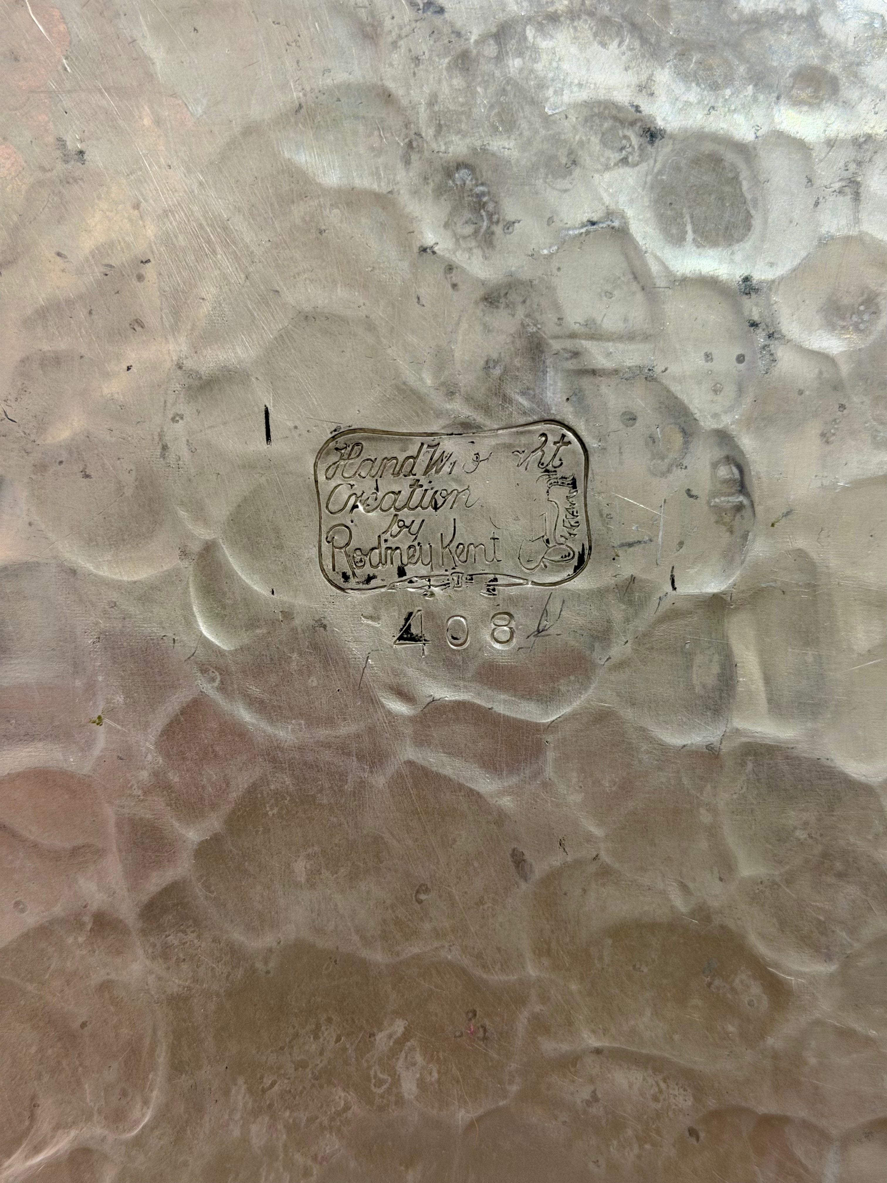 Rodney Kent Hand Wrought Hammered Aluminum Tulip Tray