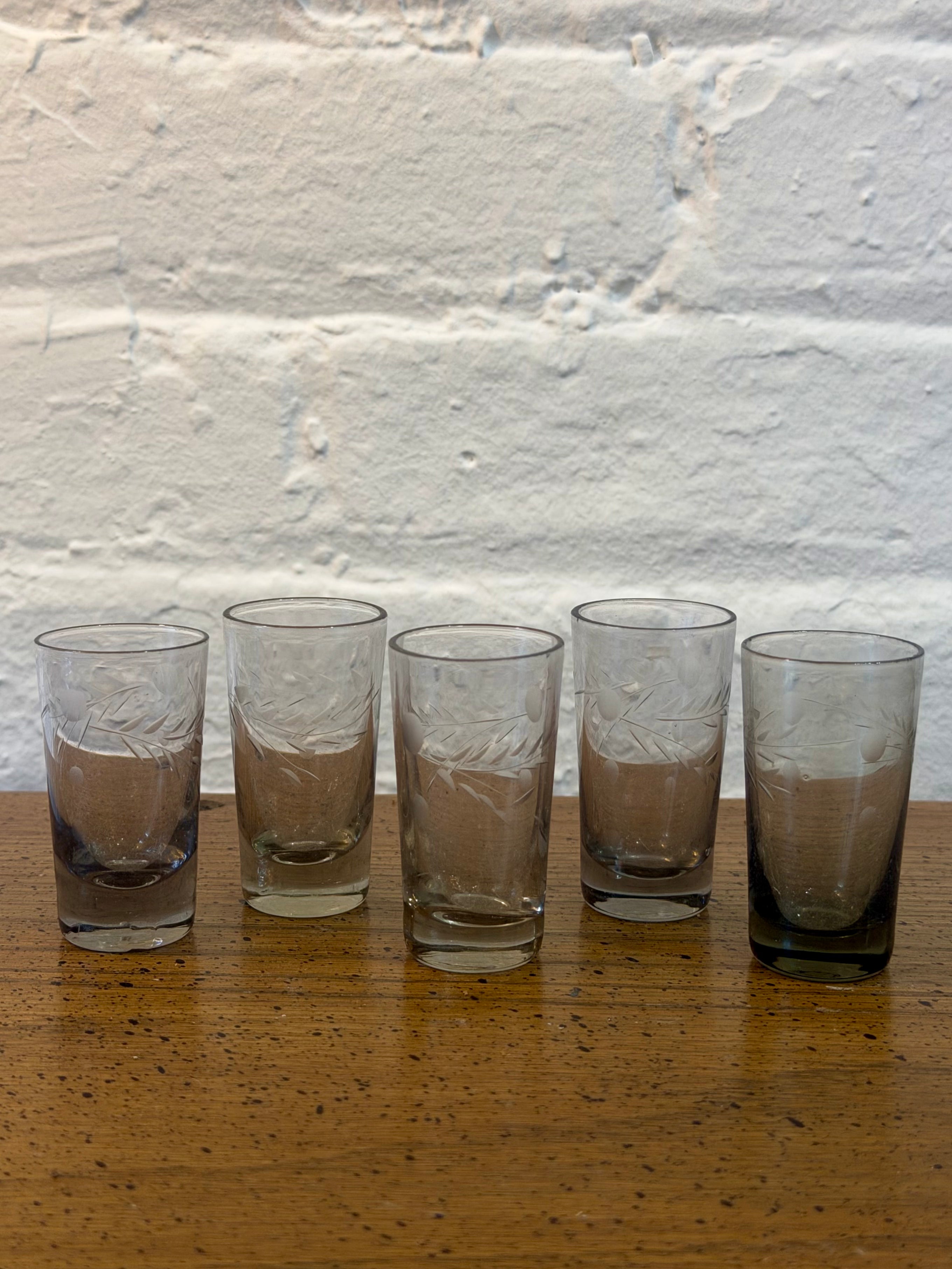 Etched Smoked Shot Glasses