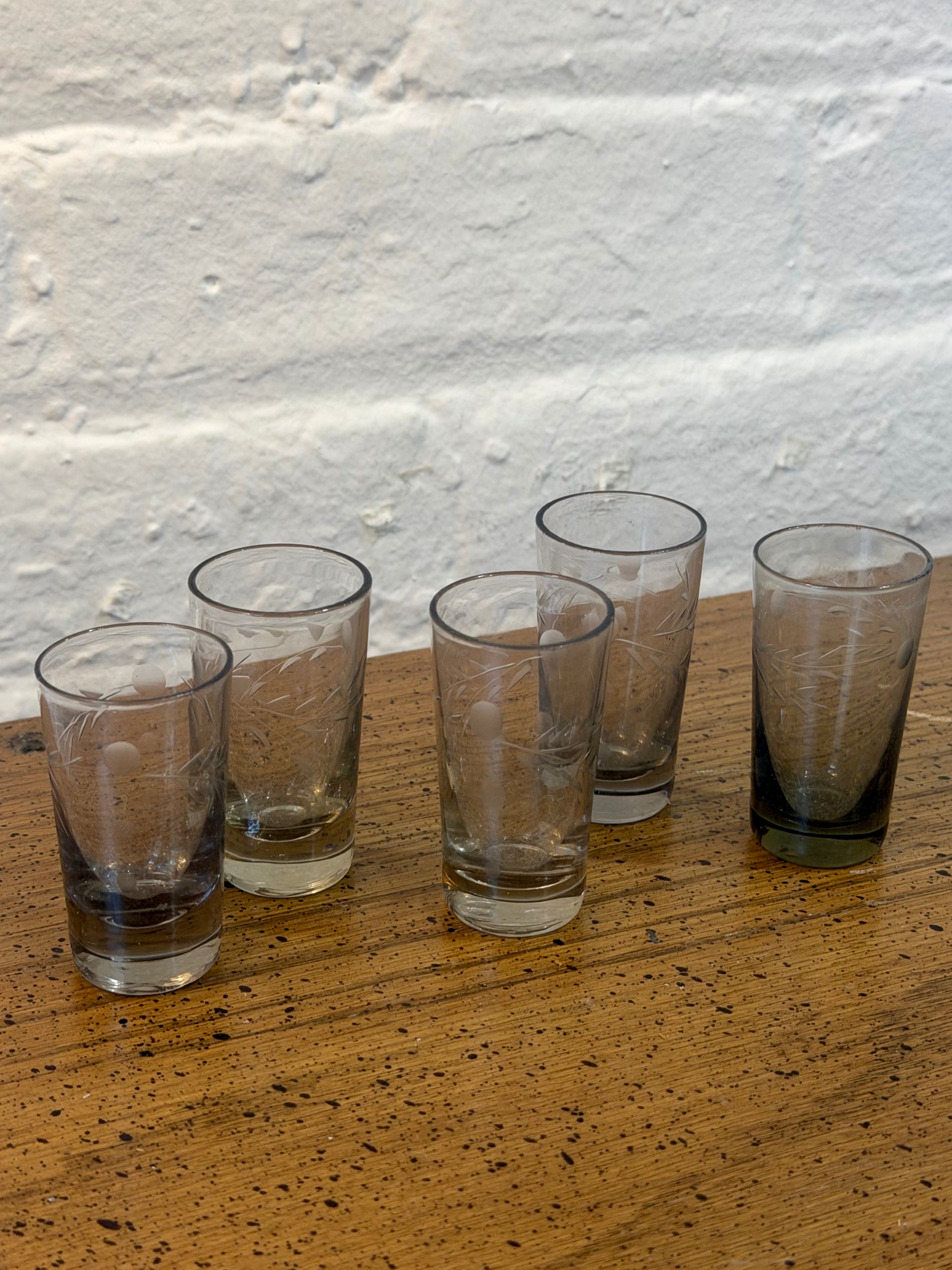 Etched Smoked Shot Glasses