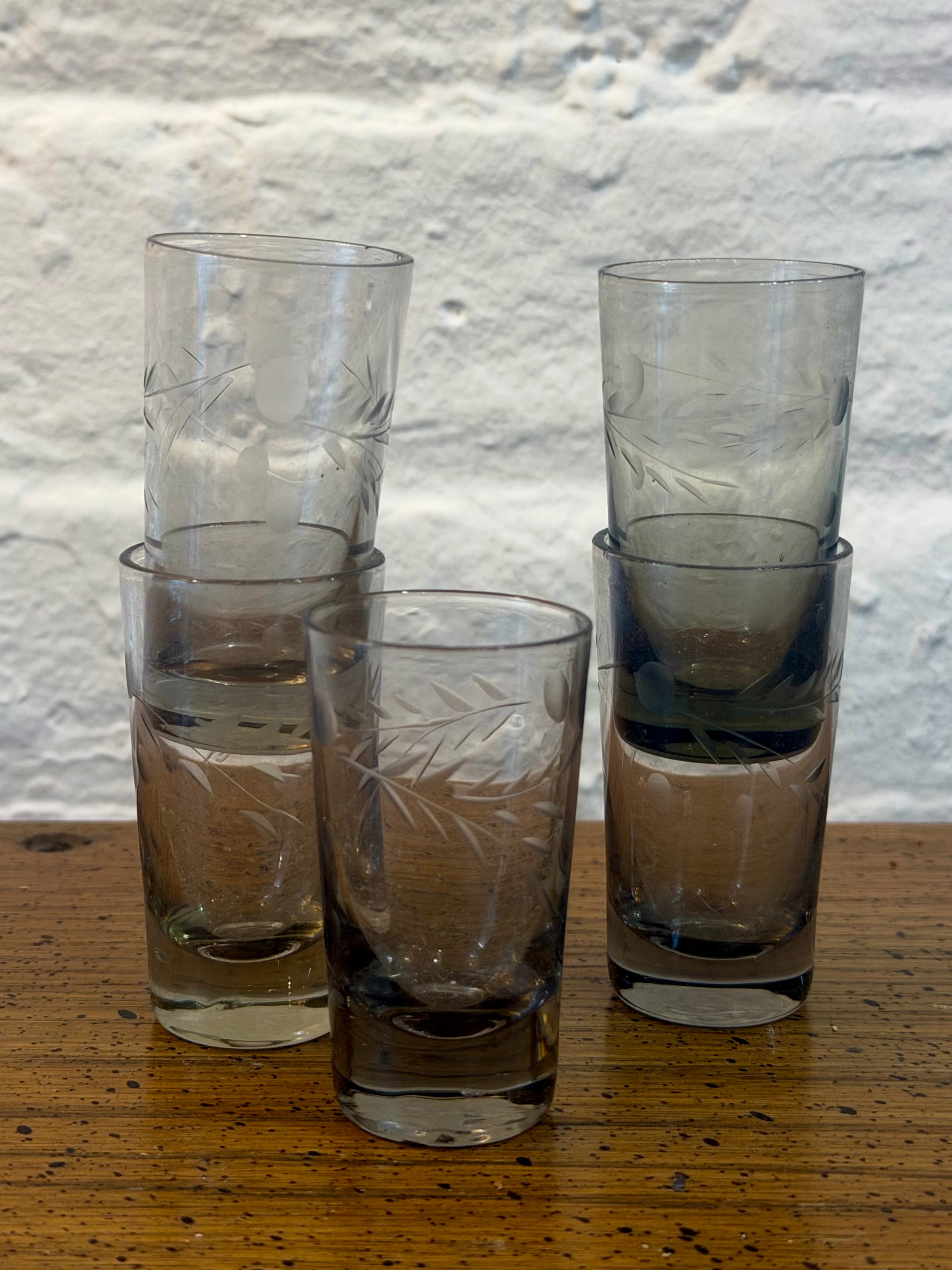 Etched Smoked Shot Glasses