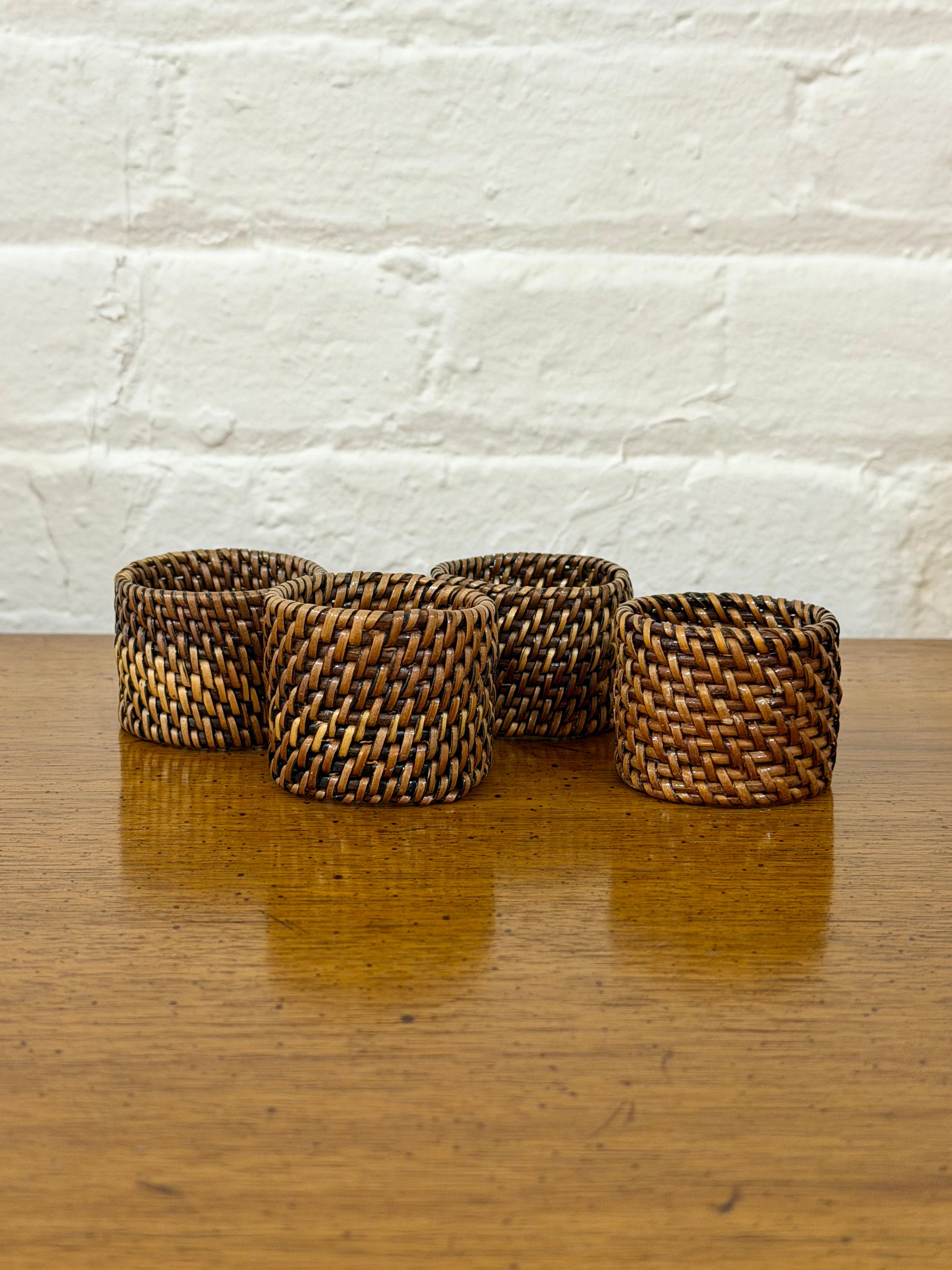 Set of 4 Rattan Napkin Rings