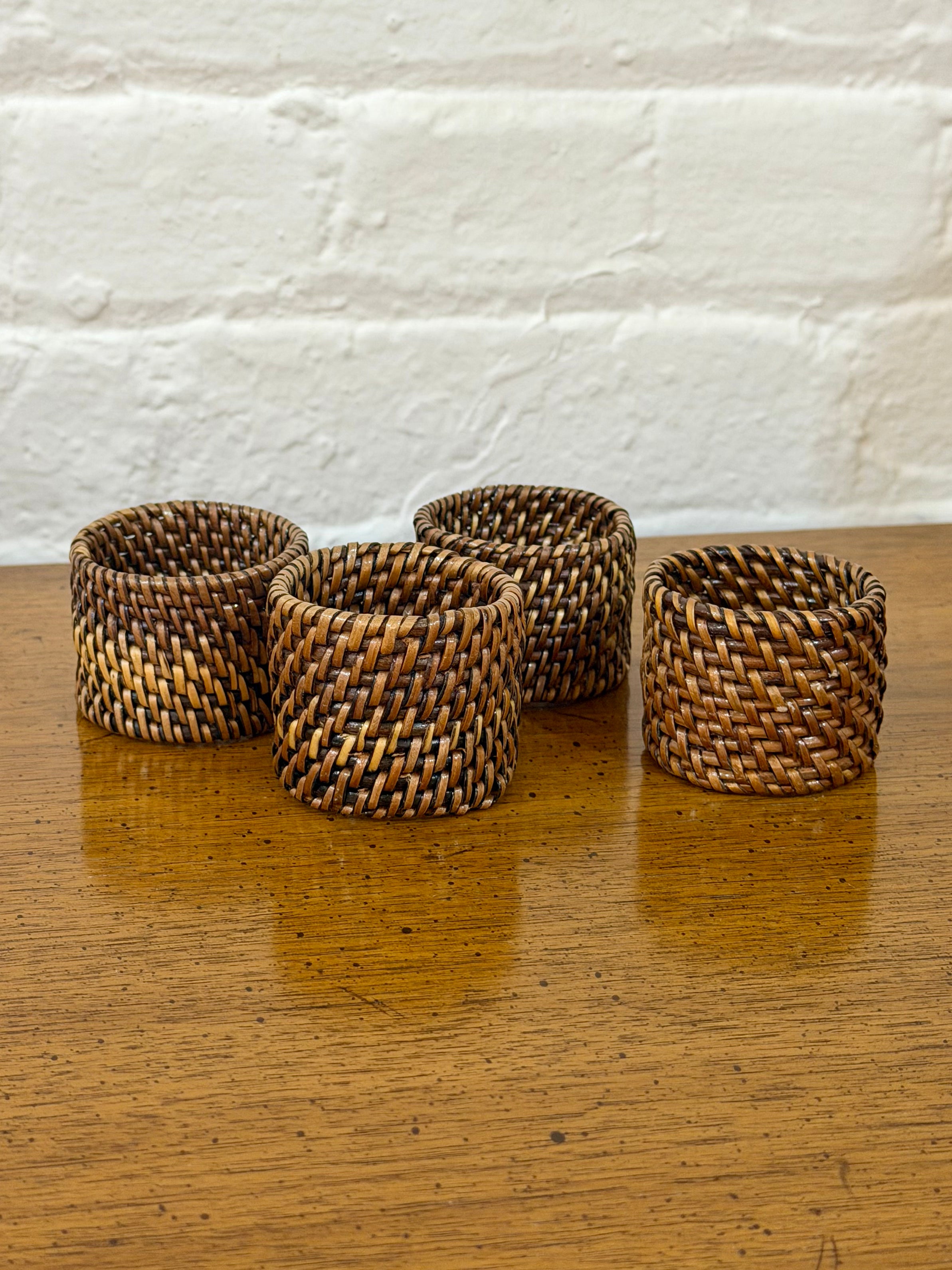 Set of 4 Rattan Napkin Rings
