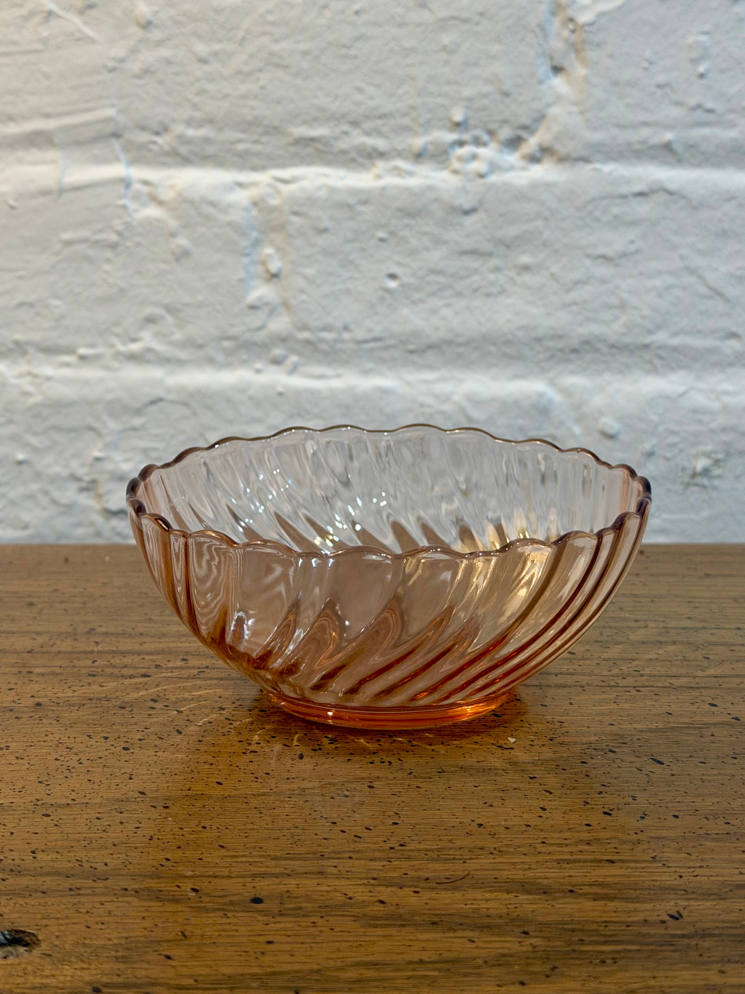 Pink Pressed Glass Dessert Bowl