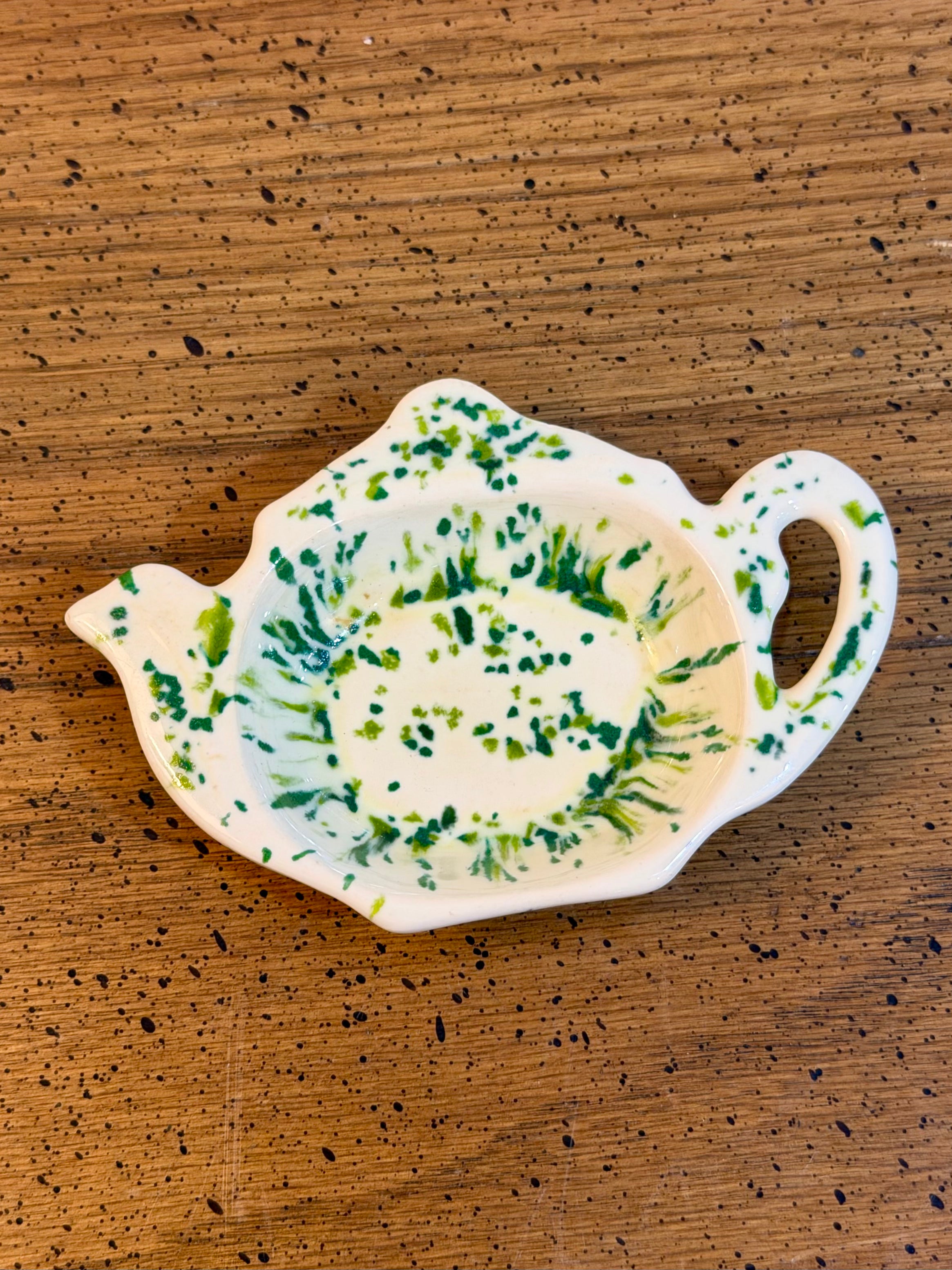 Green Splatter Teabag Holder