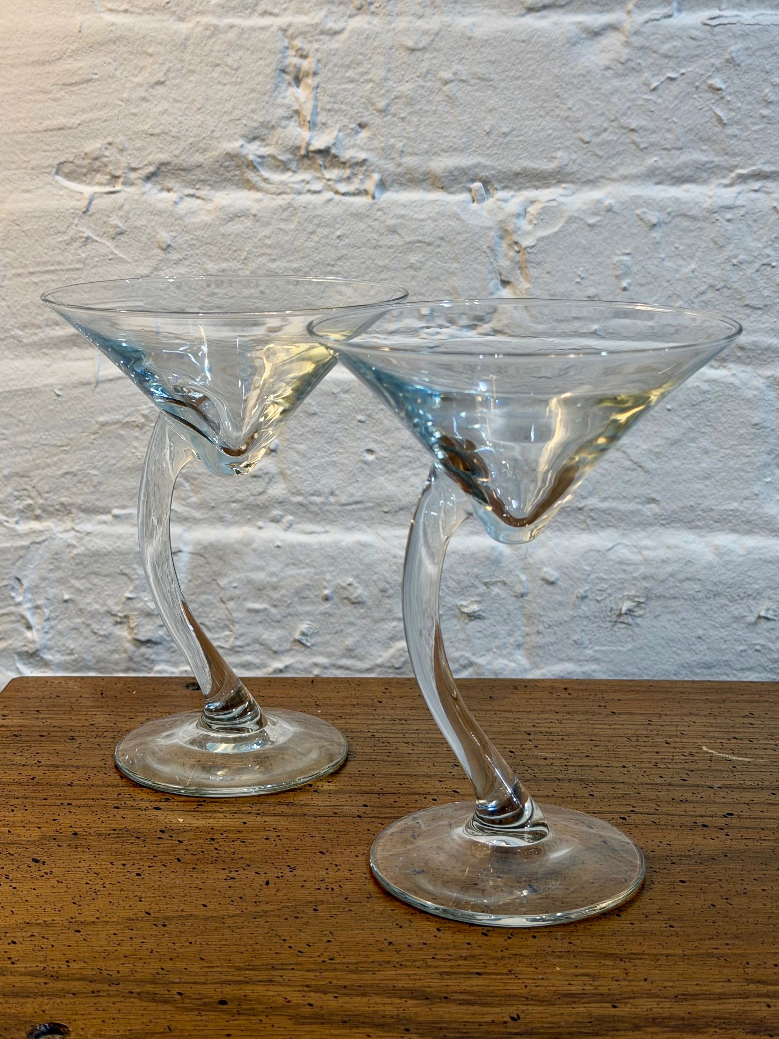 Swerve Stem Martini Glasses