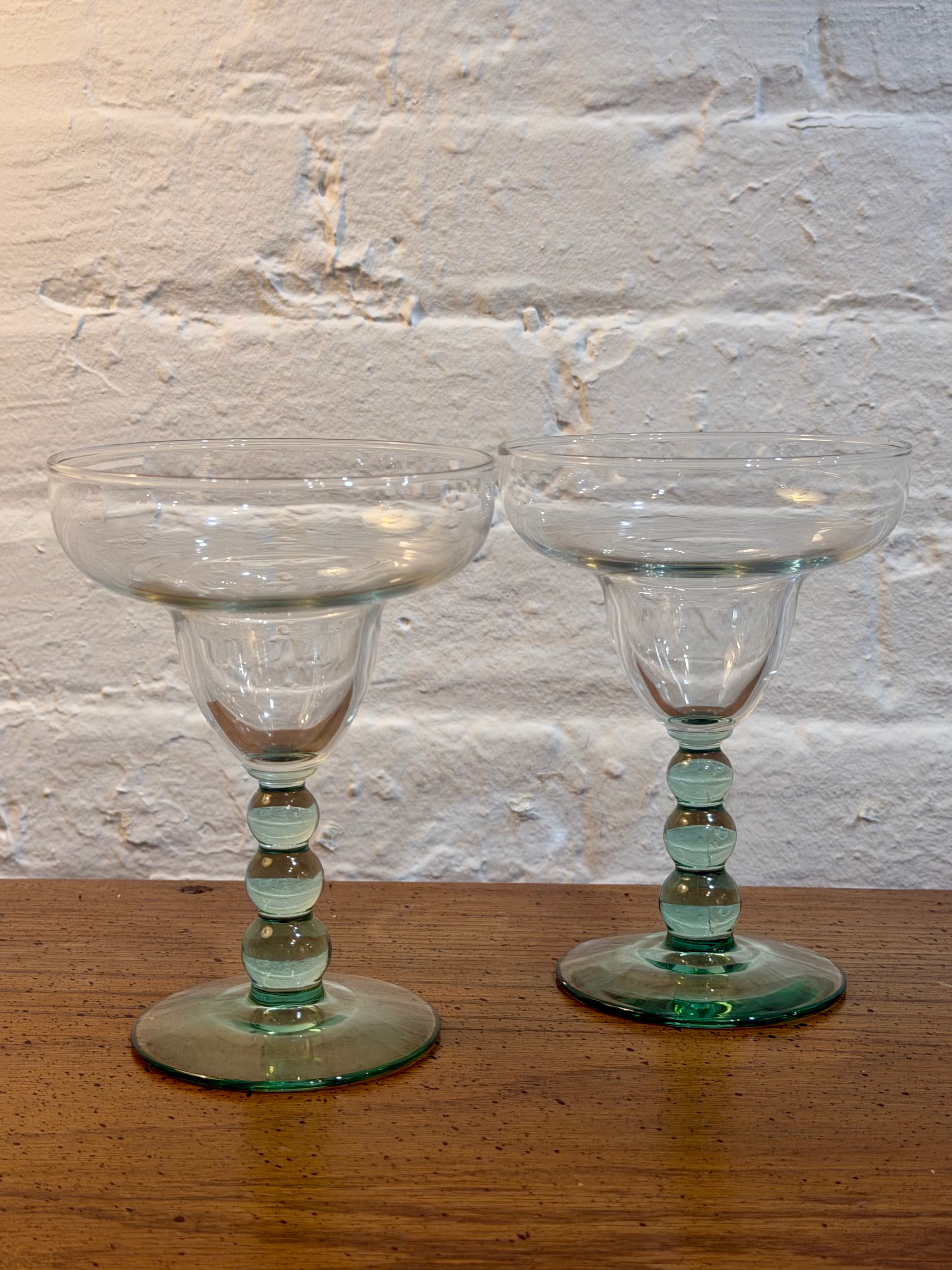 Bubble Stem Margarita Glasses