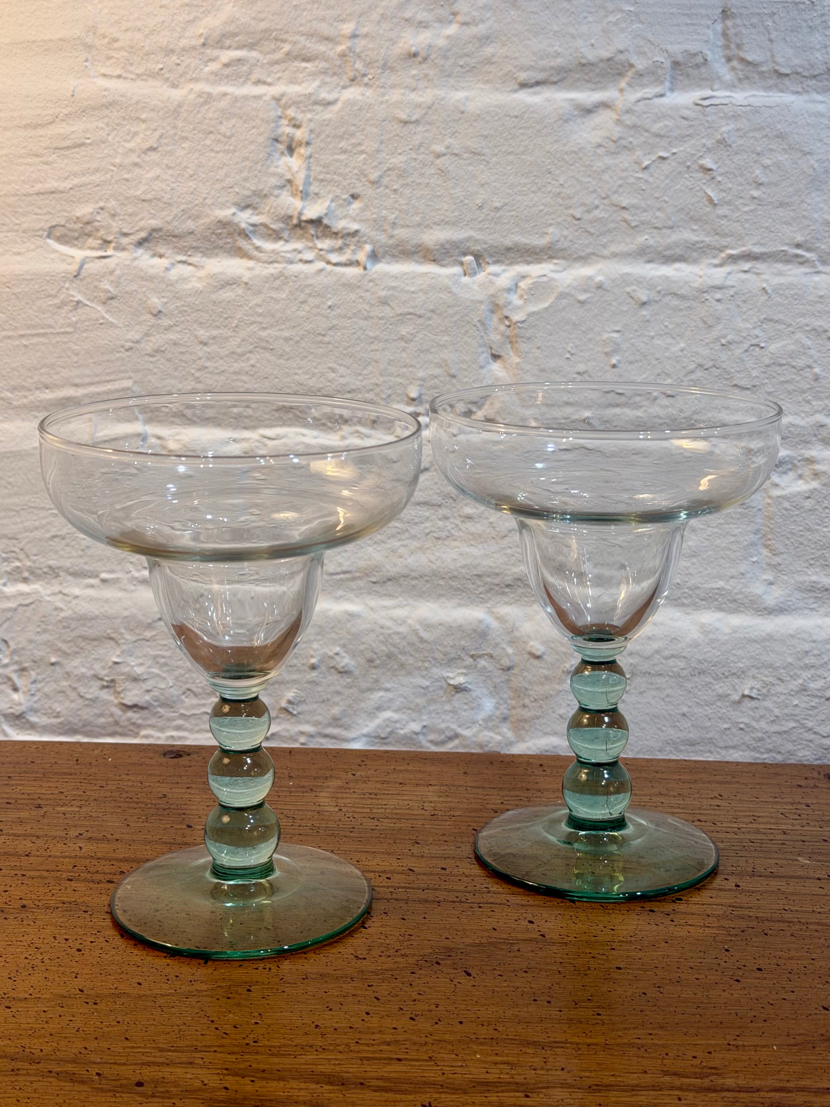 Bubble Stem Margarita Glasses