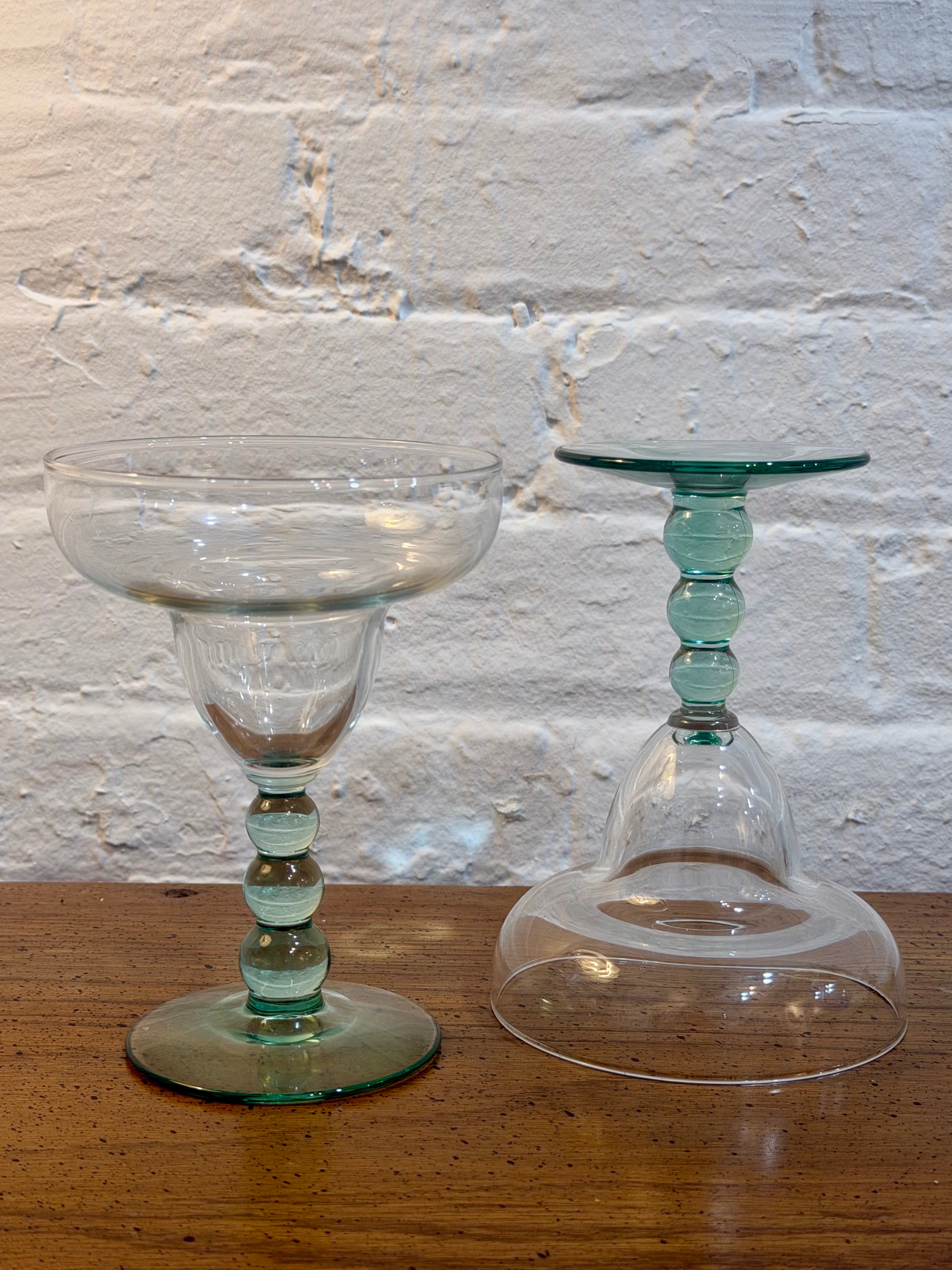 Bubble Stem Margarita Glasses